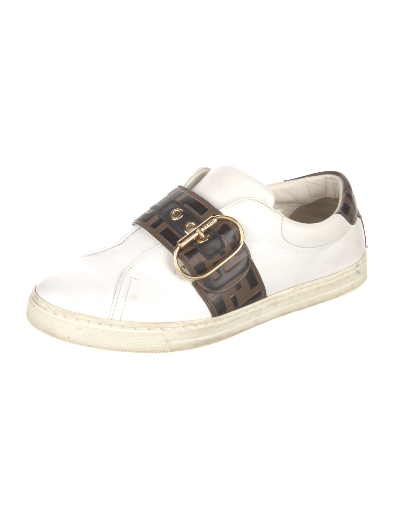 Fendi Zucca FF Logo Leather Sneakers