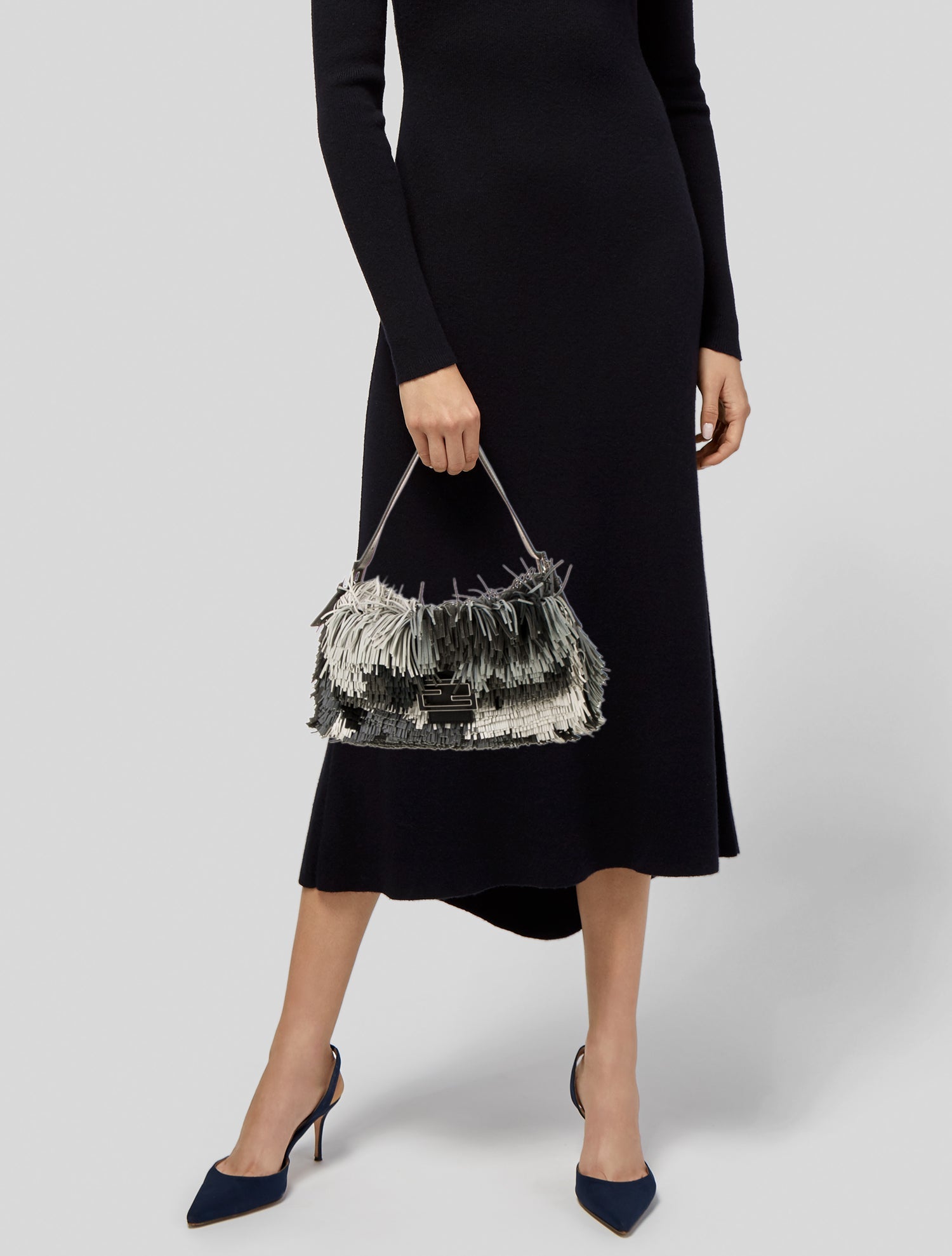 Fendi Leather Fringe Baguette