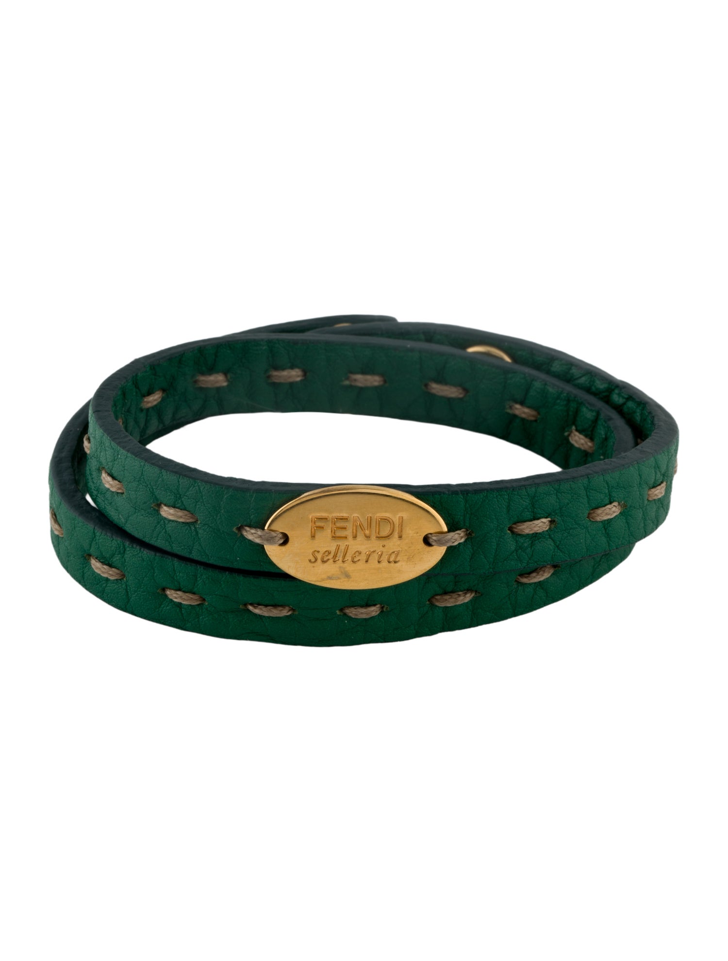 Fendi Leather Selleria Wrap Bracelet