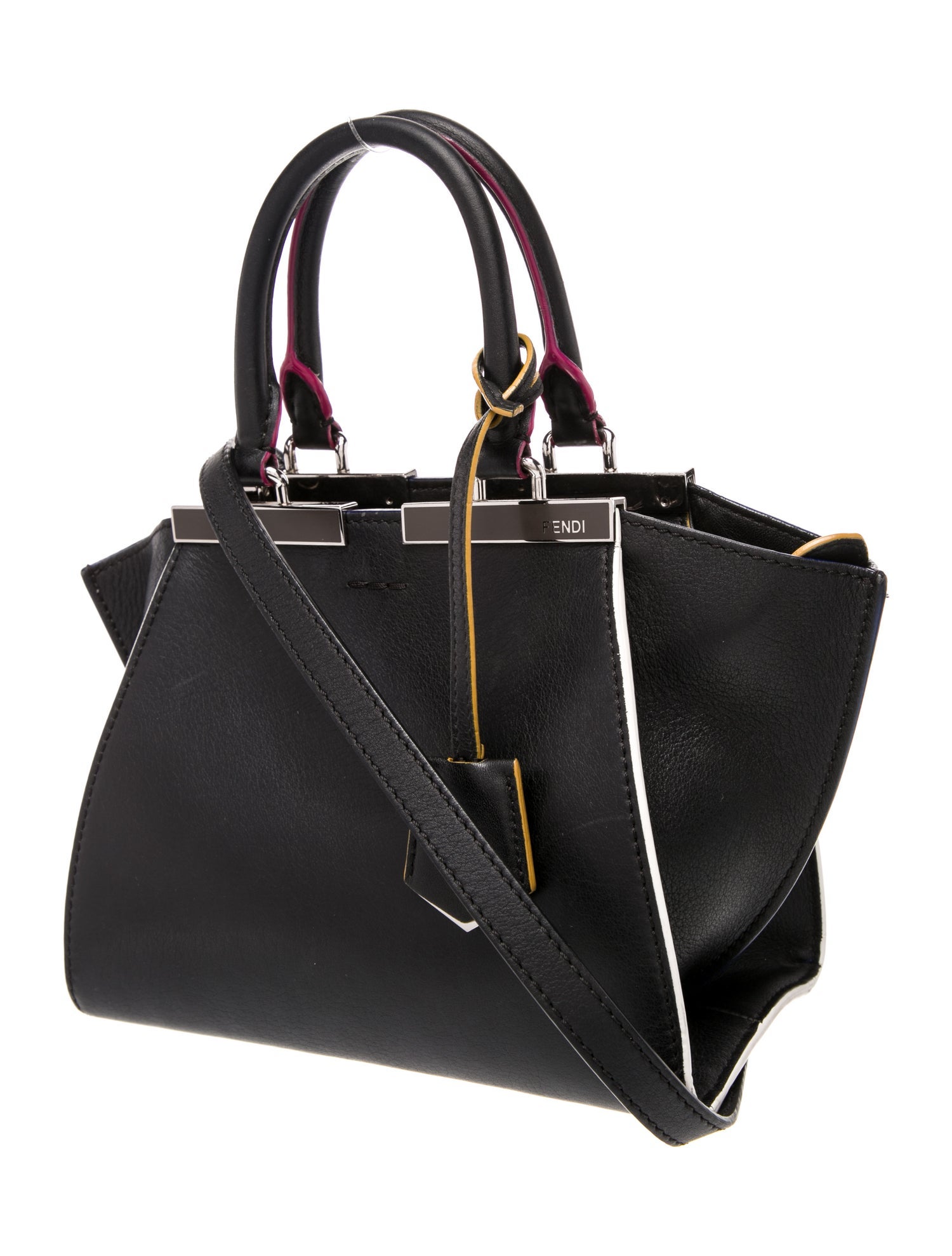Fendi Leather 3Jours - Black Handle Bags, Handbags - FEN417551