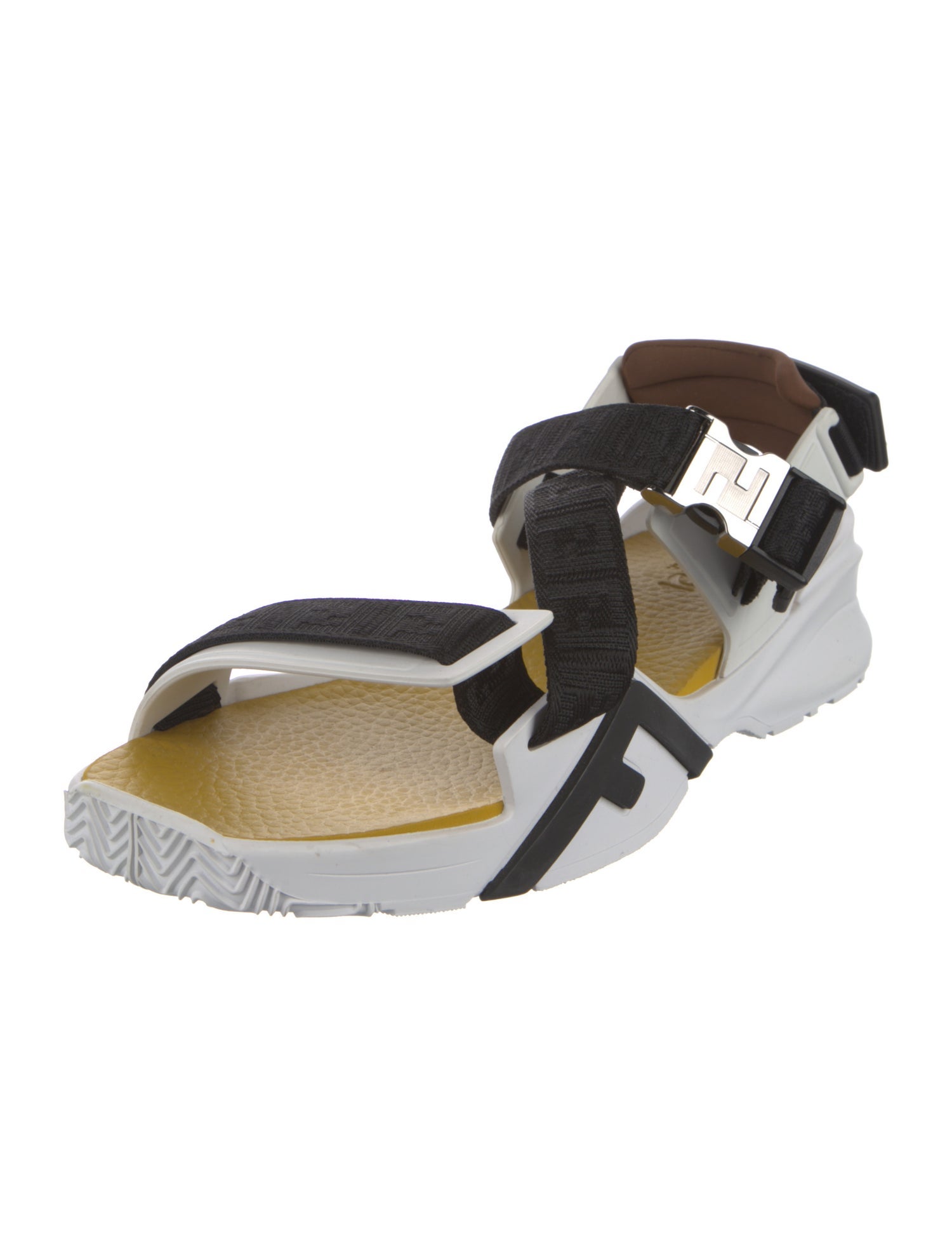 Fendi Rubber Colorblock Pattern Sandals