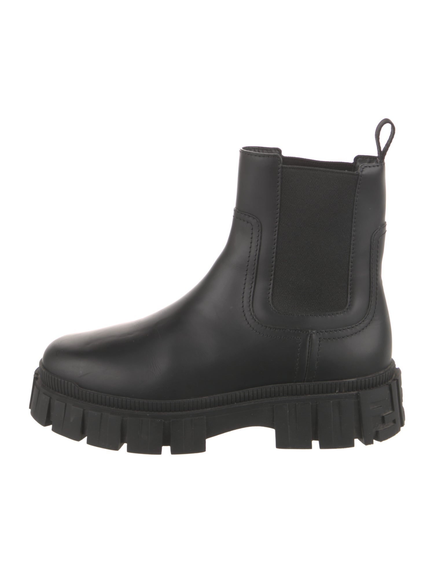 Fendi Zucca FF Logo Leather Chelsea Boots