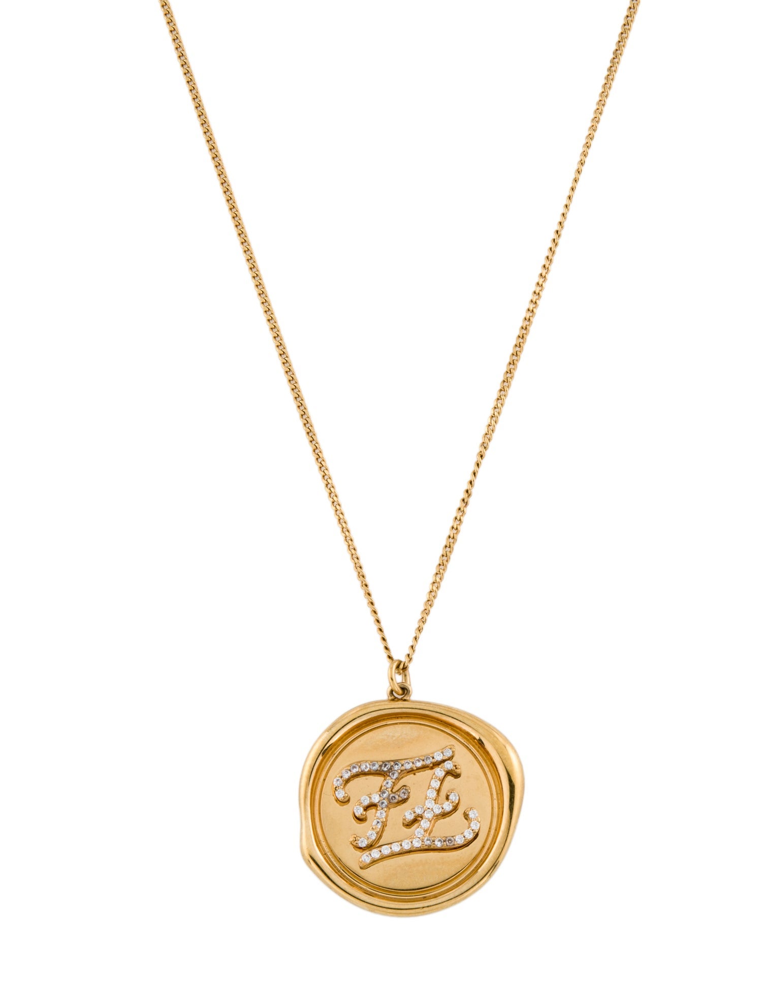 Fendi Calligraphy Pendant necklace