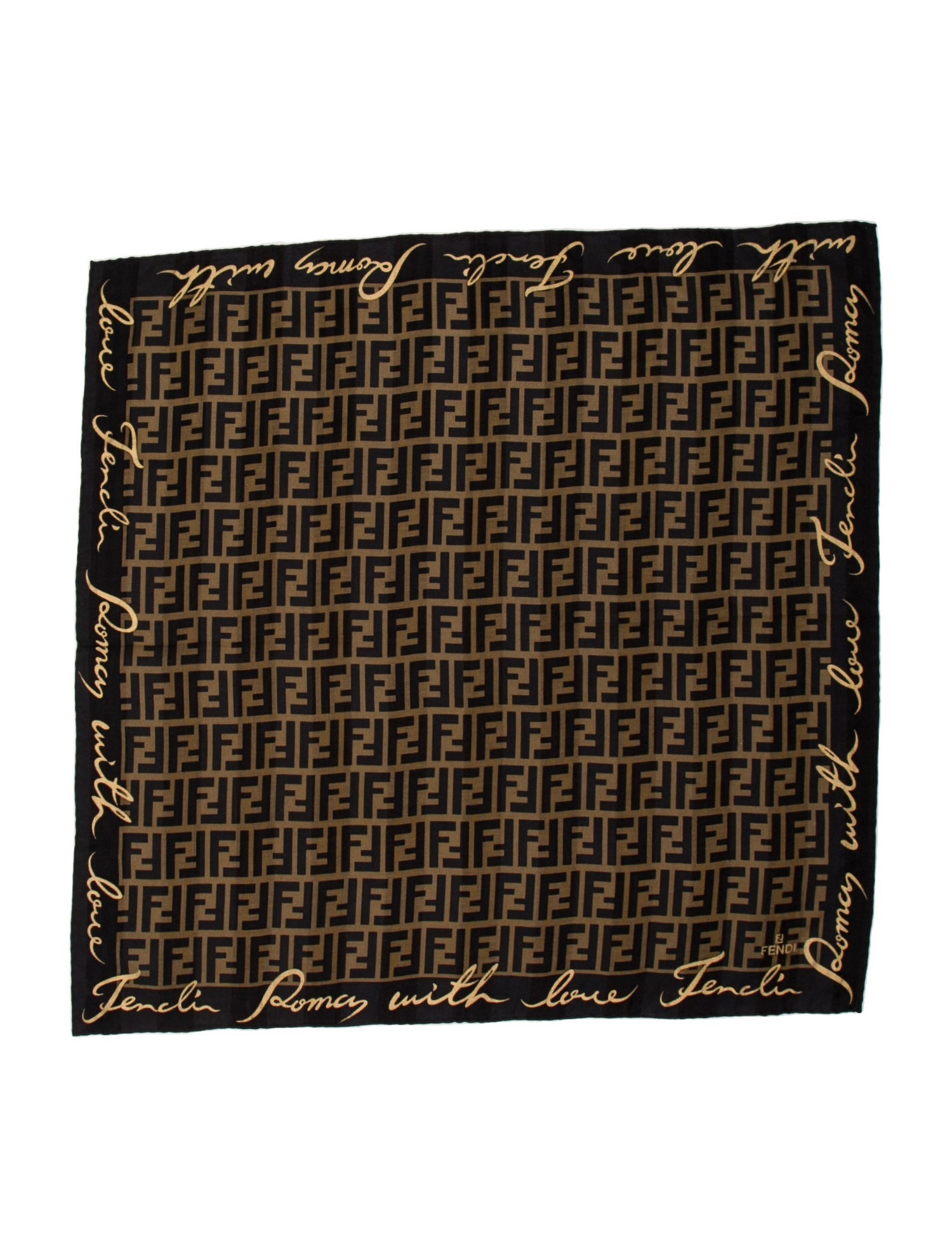 Fendi Zucca FF Logo Printed Scarf