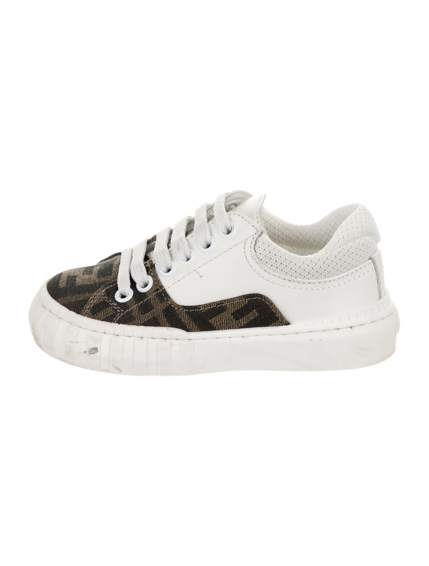Fendi Kids' Leather Low Top Sneakers