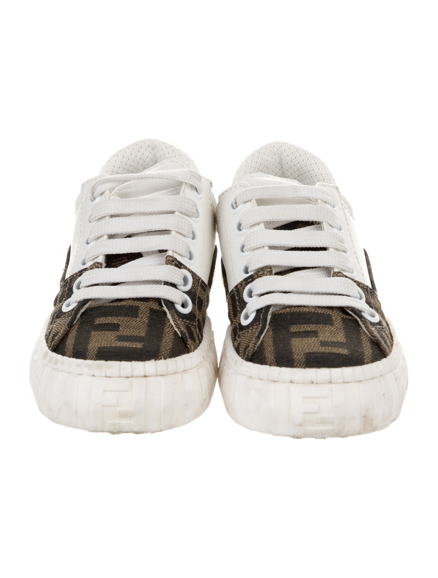 Fendi Kids' Leather Low Top Sneakers
