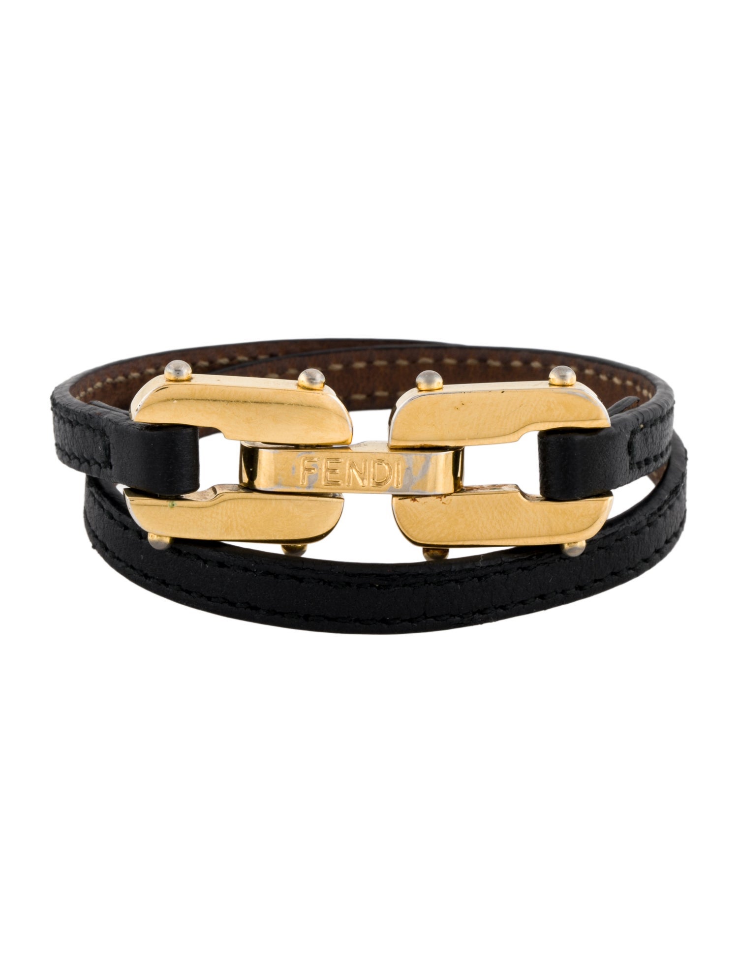 Fendi Leather Wrap Bracelet
