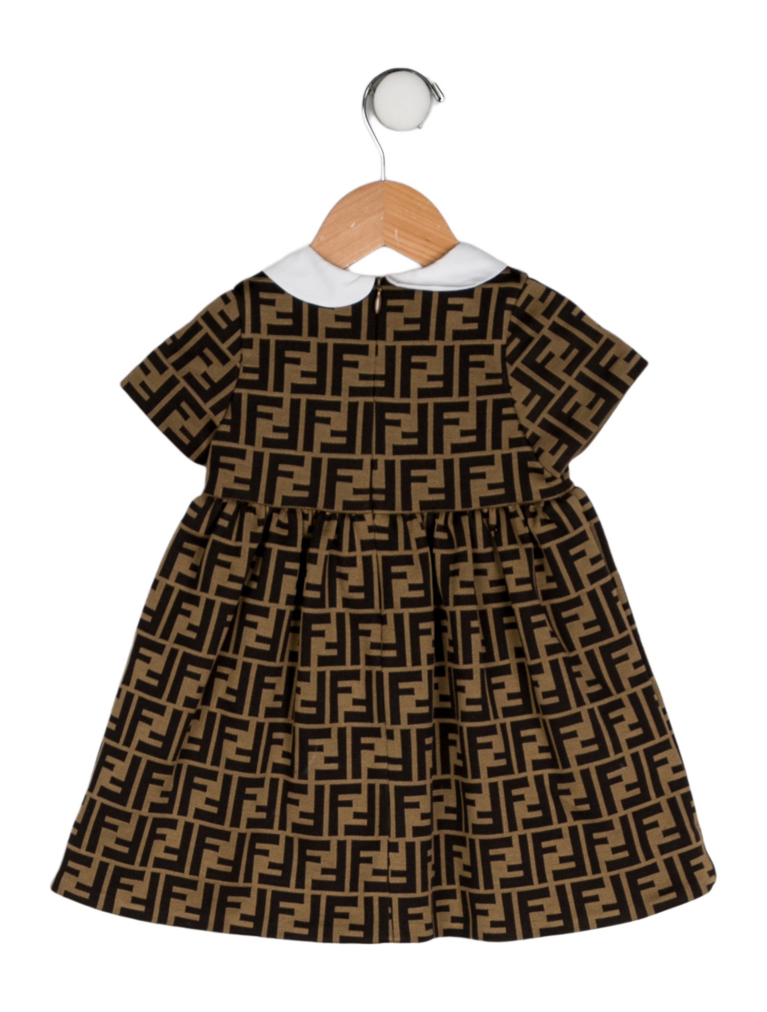 Fendi FF Logo Print Short Sleeve Dress