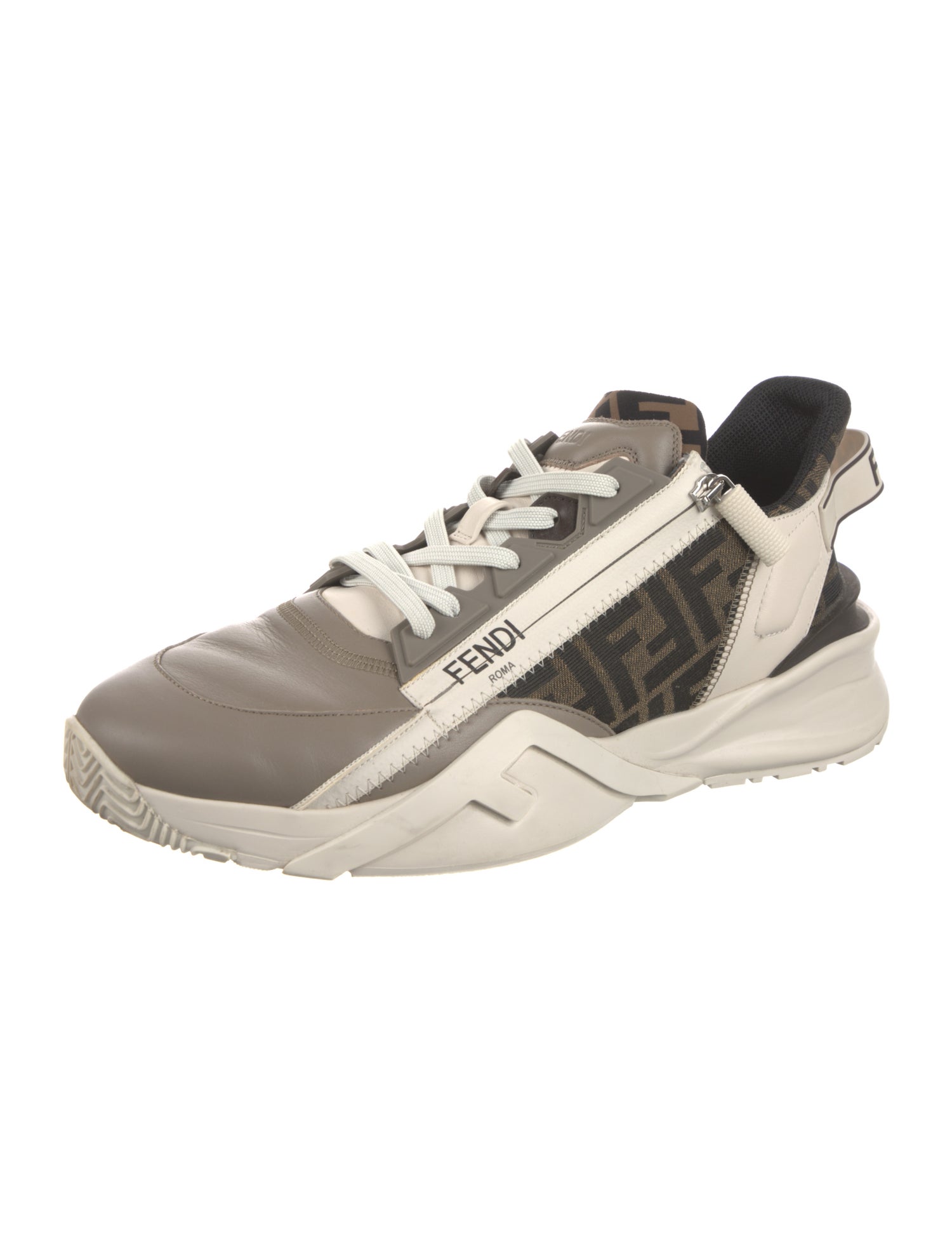 Fendi Zucca FF Logo Leather Sneakers