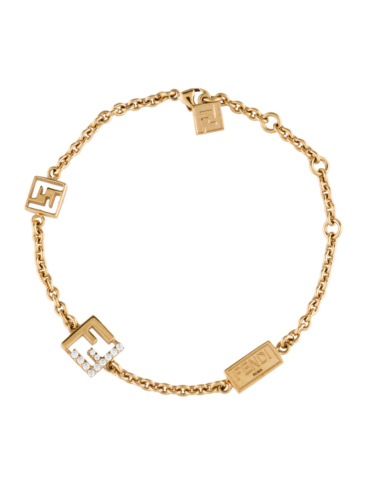 Fendi Crystal Forever Fendi Link Bracelet
