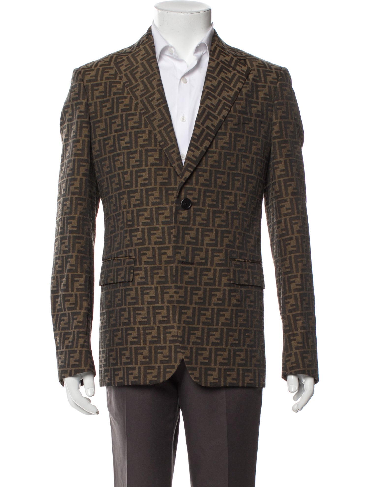 Fendi Zucca FF Logo Printed Blazer