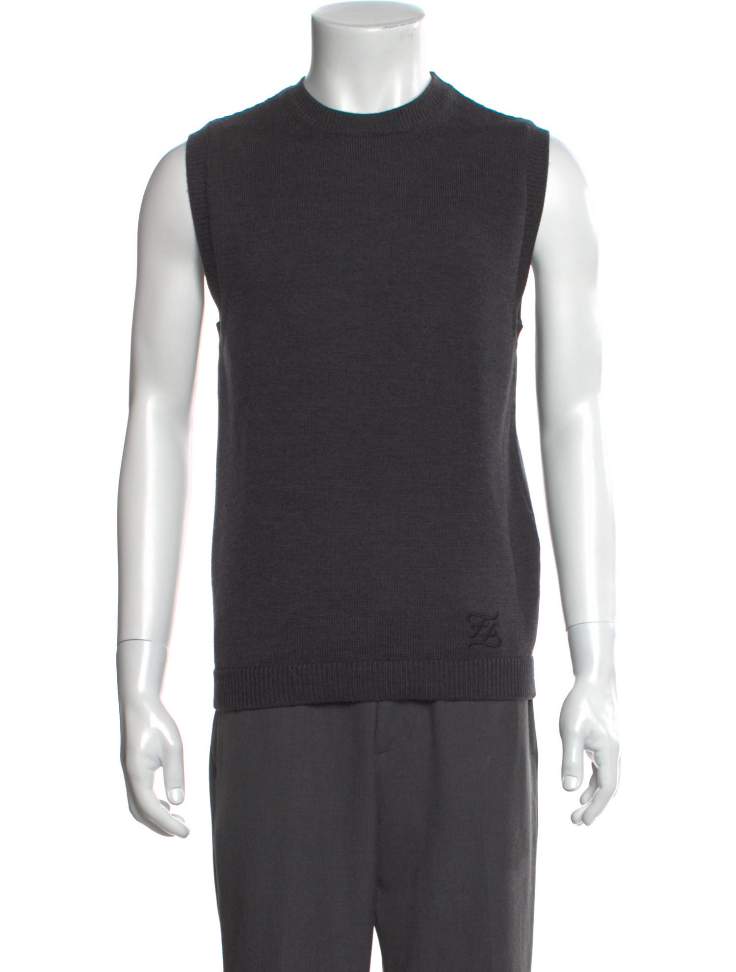Fendi Karligraphy Accent Wool Sweater Vest