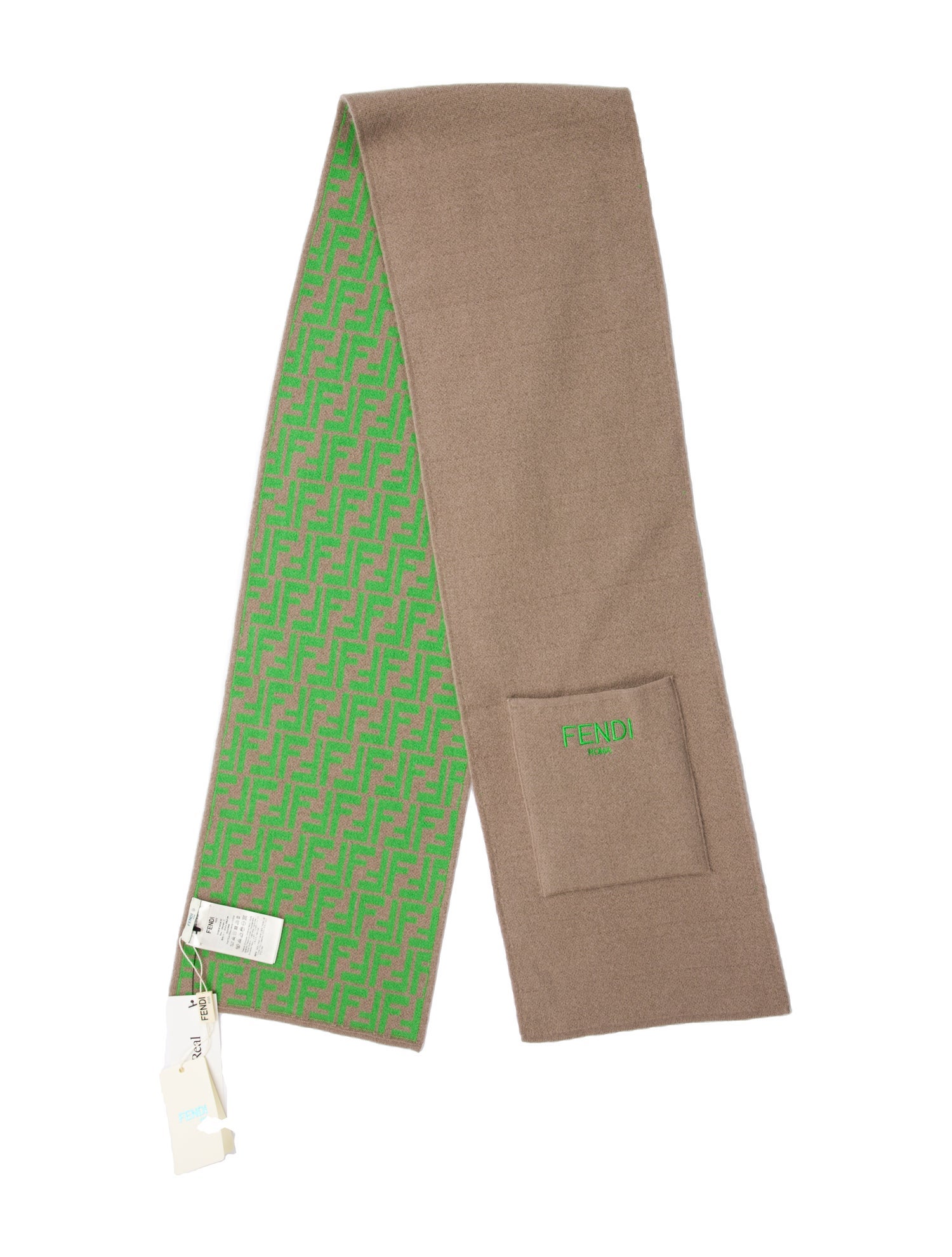 Fendi Boys' Embroidered Wool Scarf w/Tags