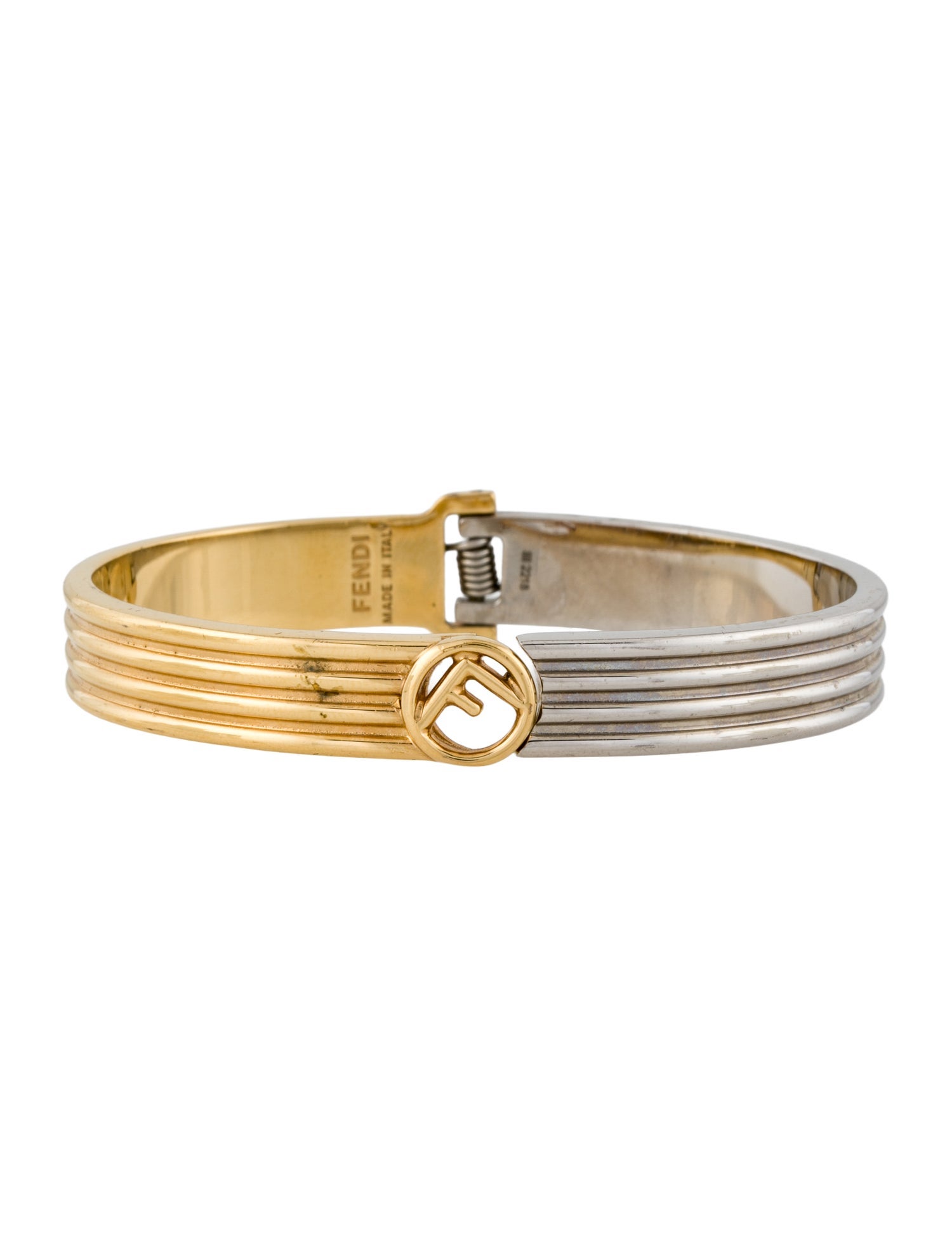 Fendi Two Tone Bangle Bracelet
