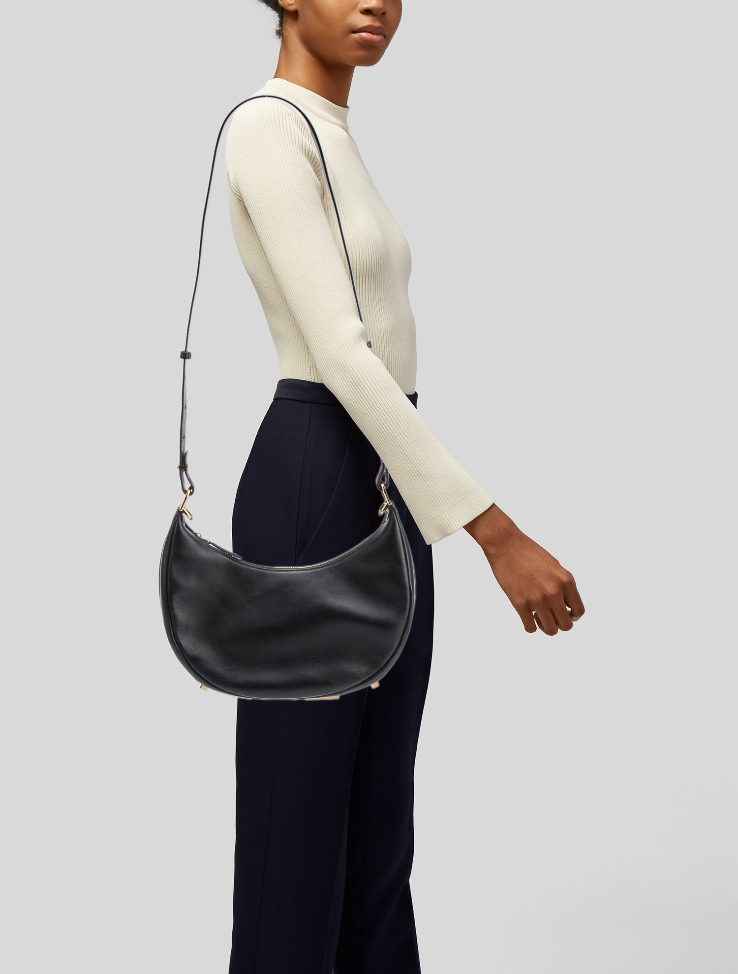 Fendi Leather Fendigraphy Hobo Bag Small
