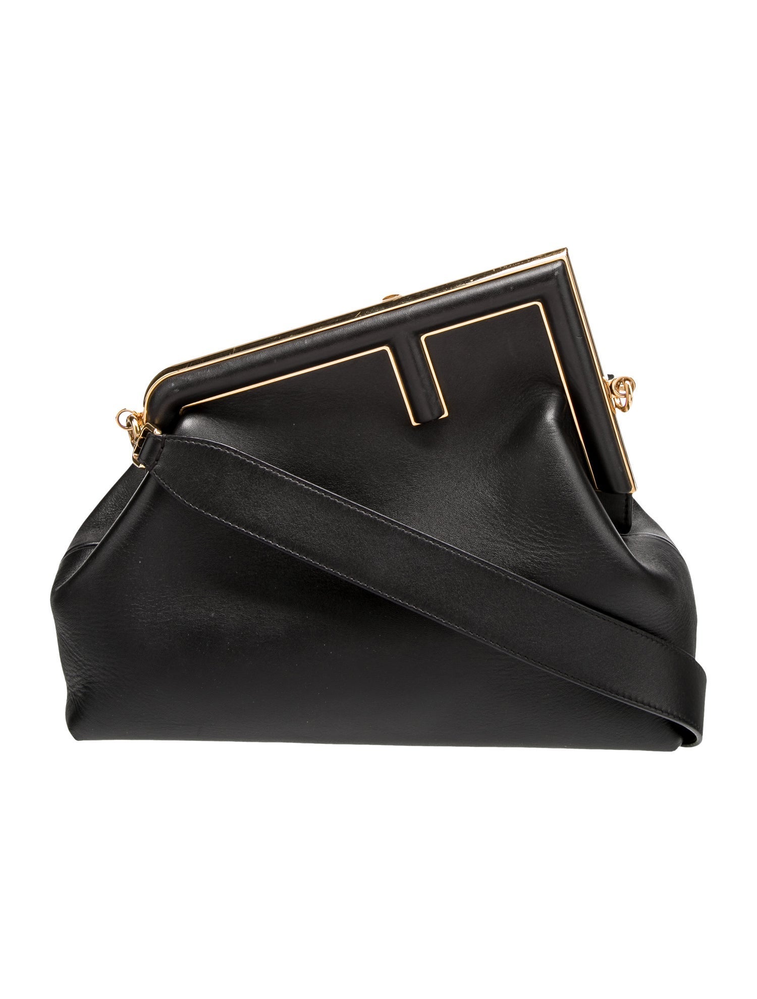 Fendi Leather First Clutch Medium