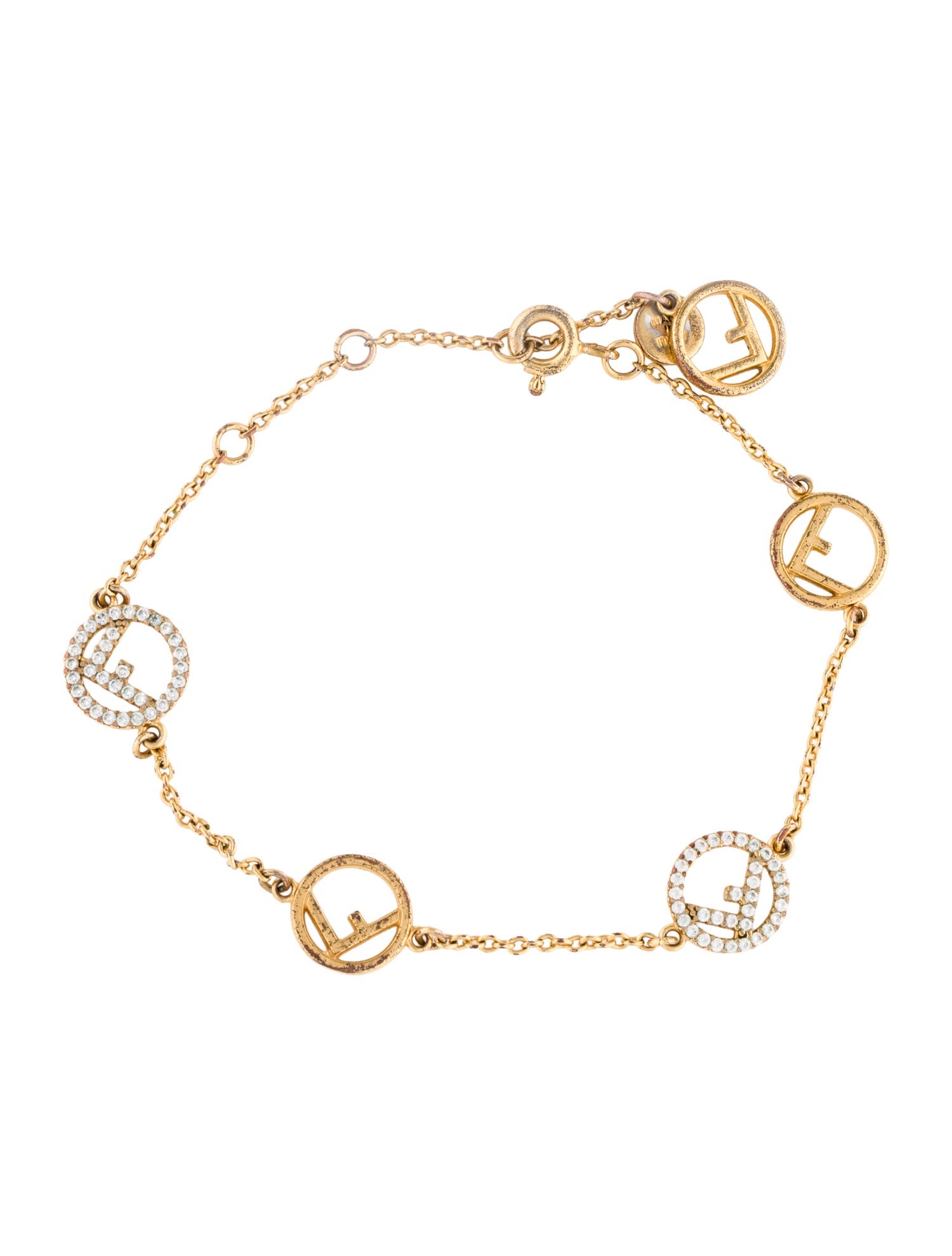 Fendi Crystal F Is Fendi Station Bracelet