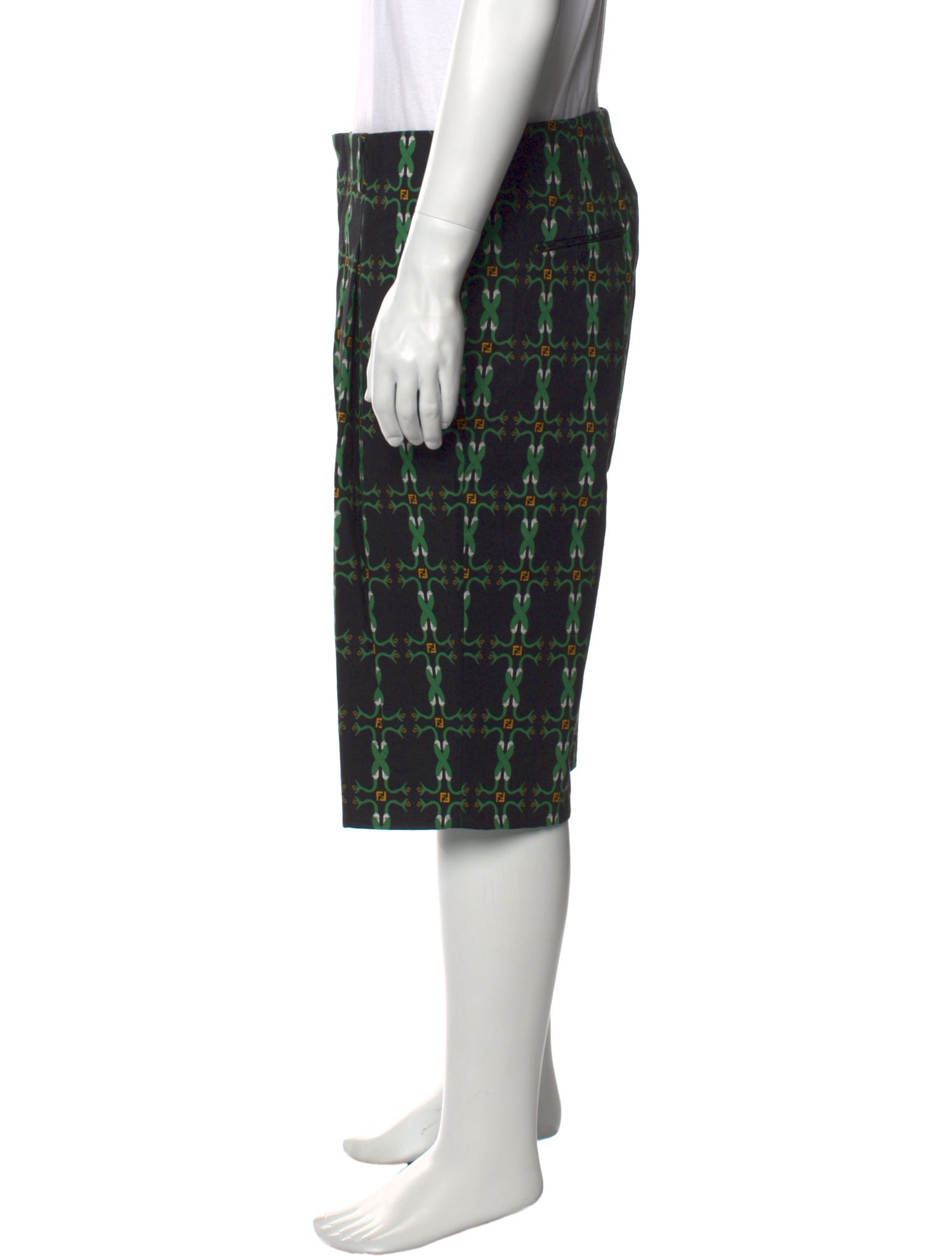 Fendi Printed Flat Front Shorts