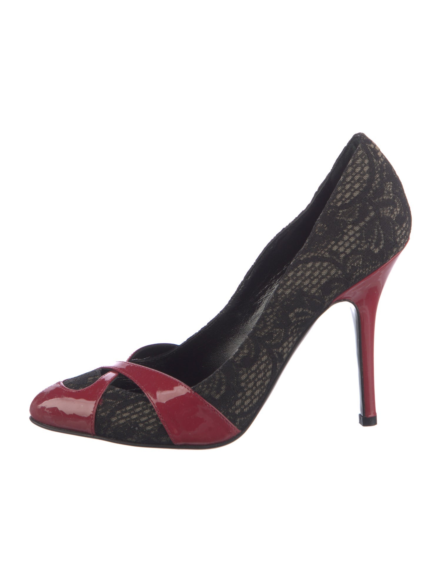 Fendi Lace Animal Print D'Orsay Pumps