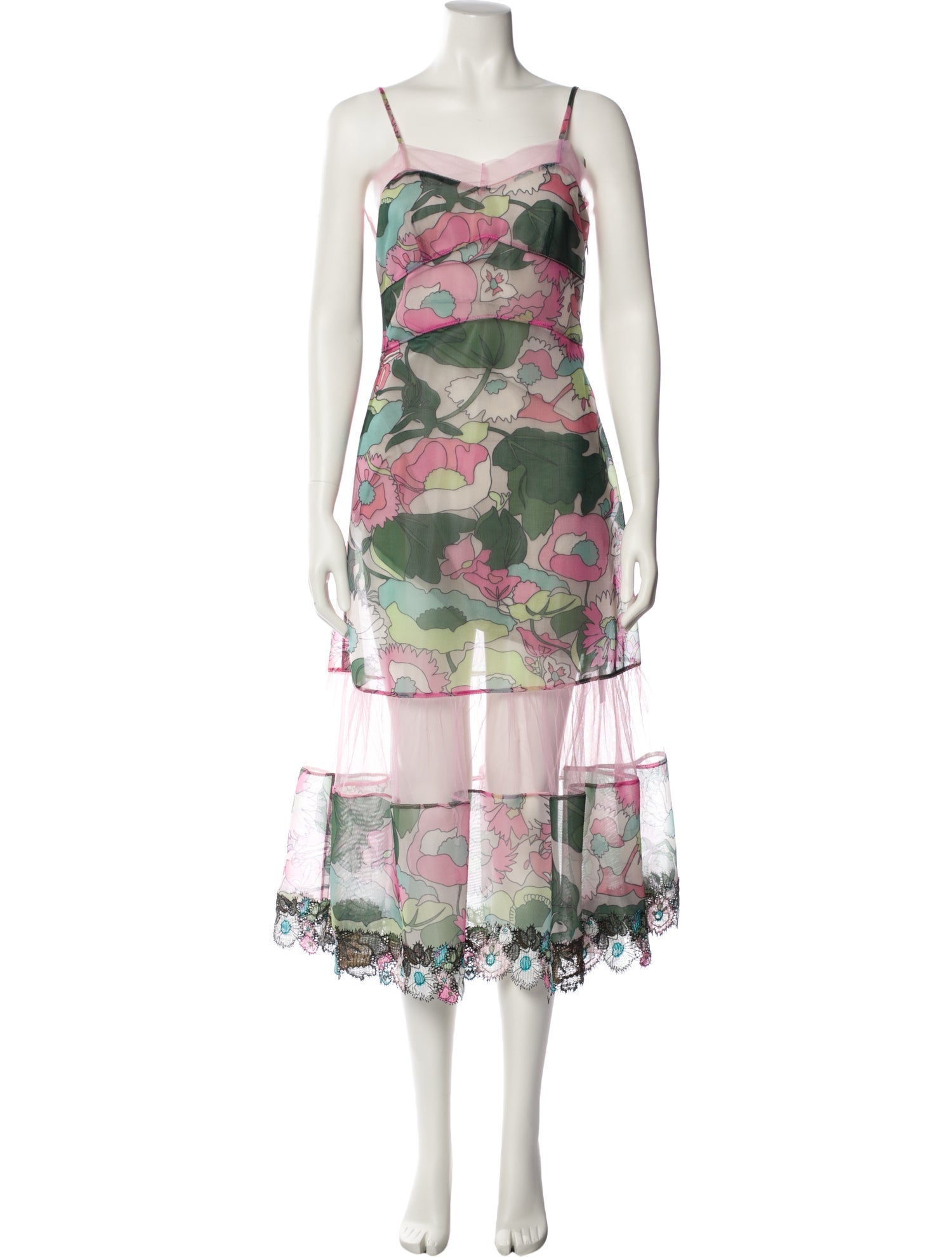 Fendi Floral Print Midi Length Dress