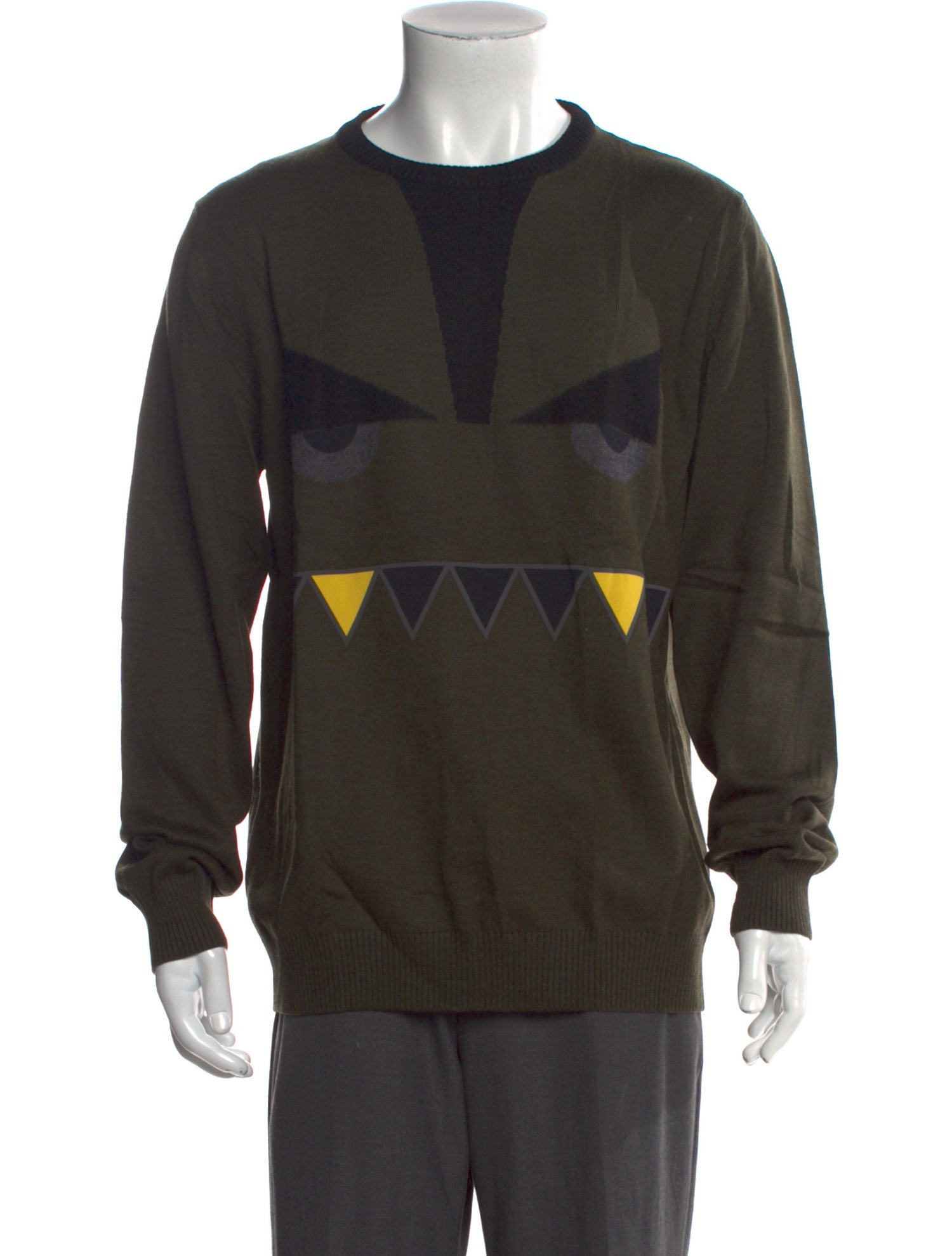 Fendi Monsters Motif Wool Pullover