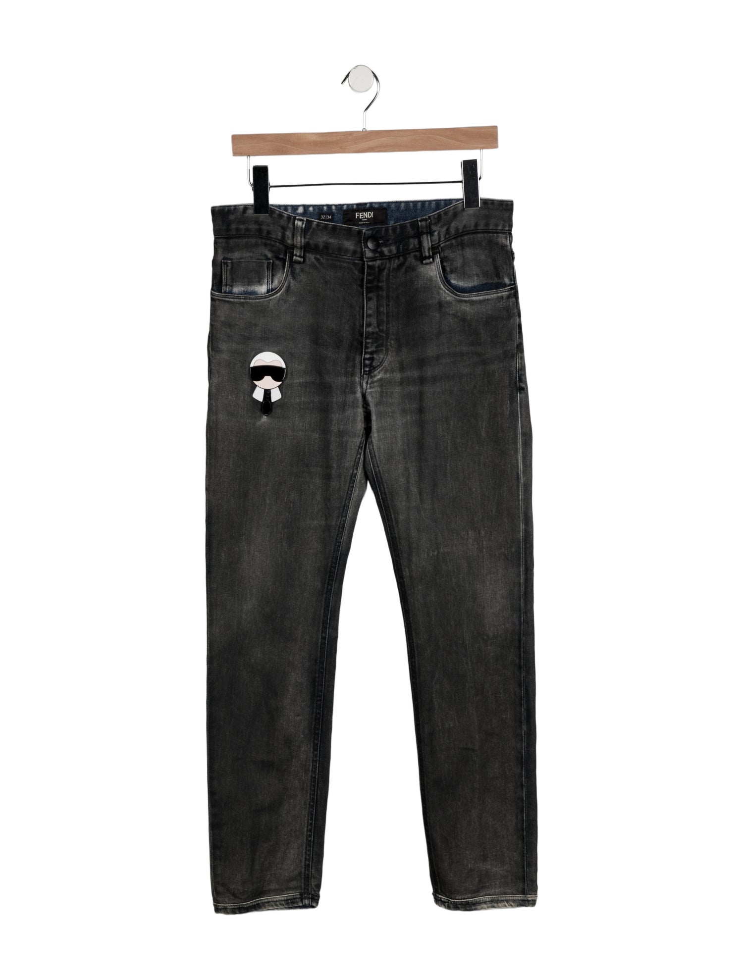 Fendi Monsters Motif Skinny Jeans