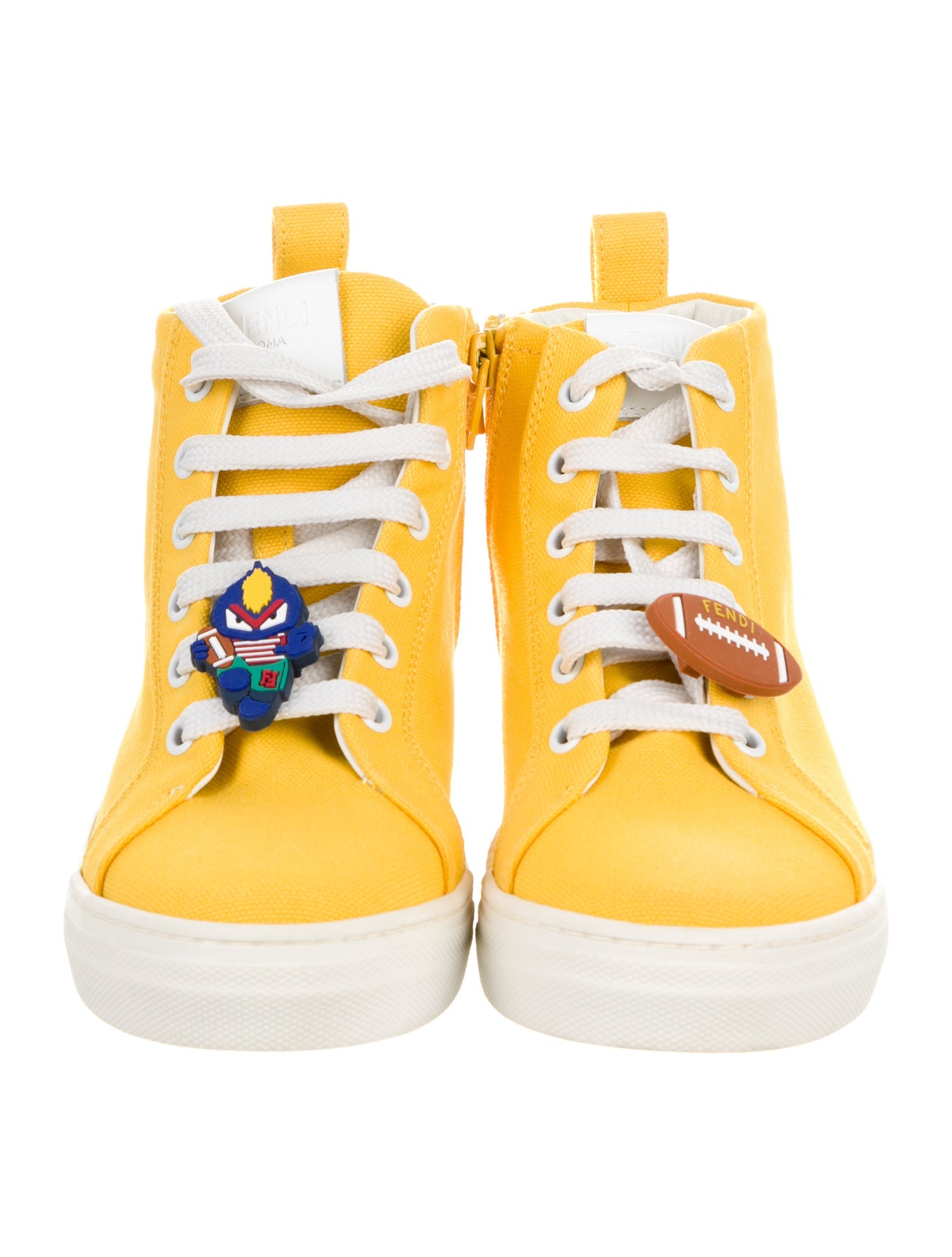Fendi Boys' Football Embellished High Top Sneakers