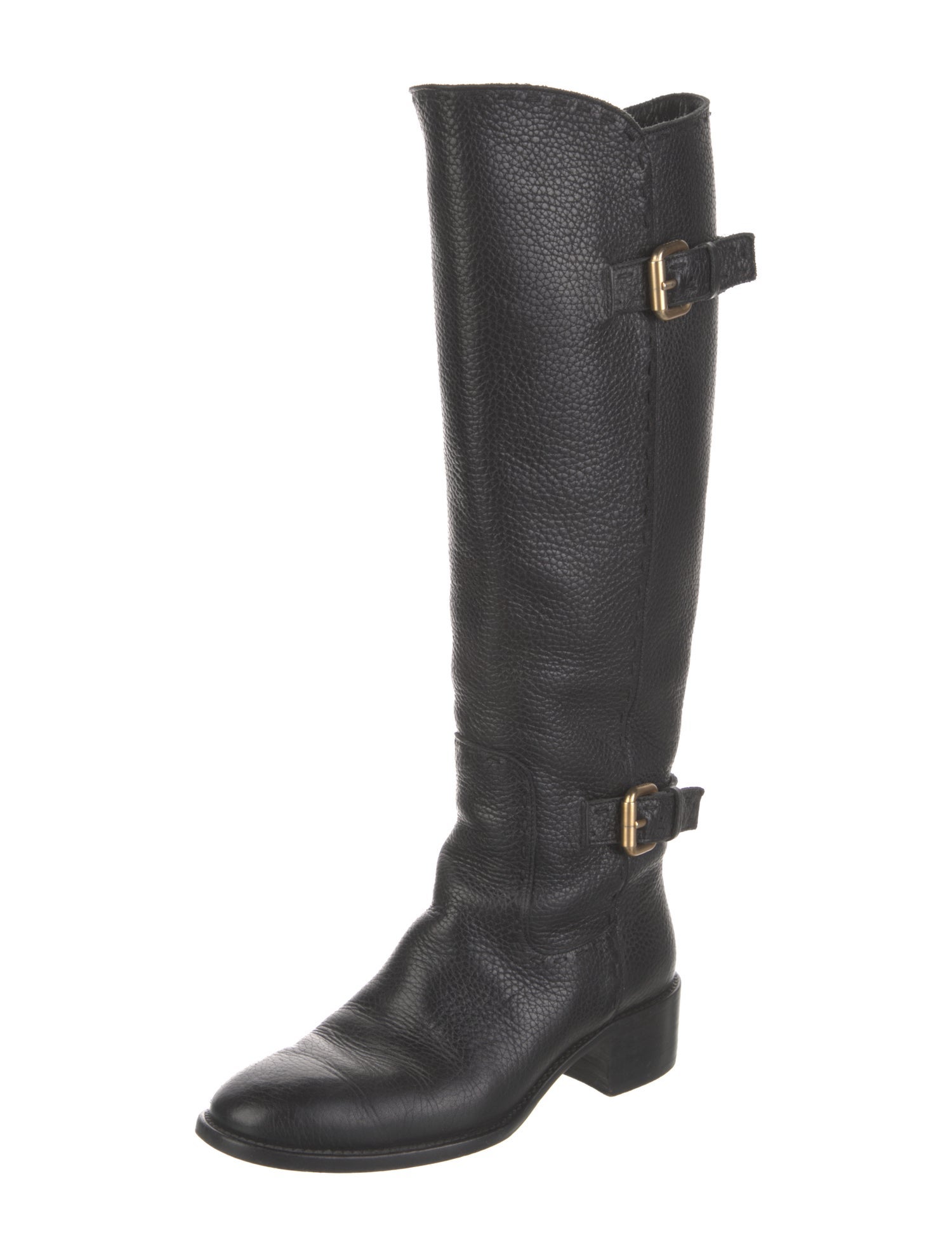 Fendi Leather Riding Boots