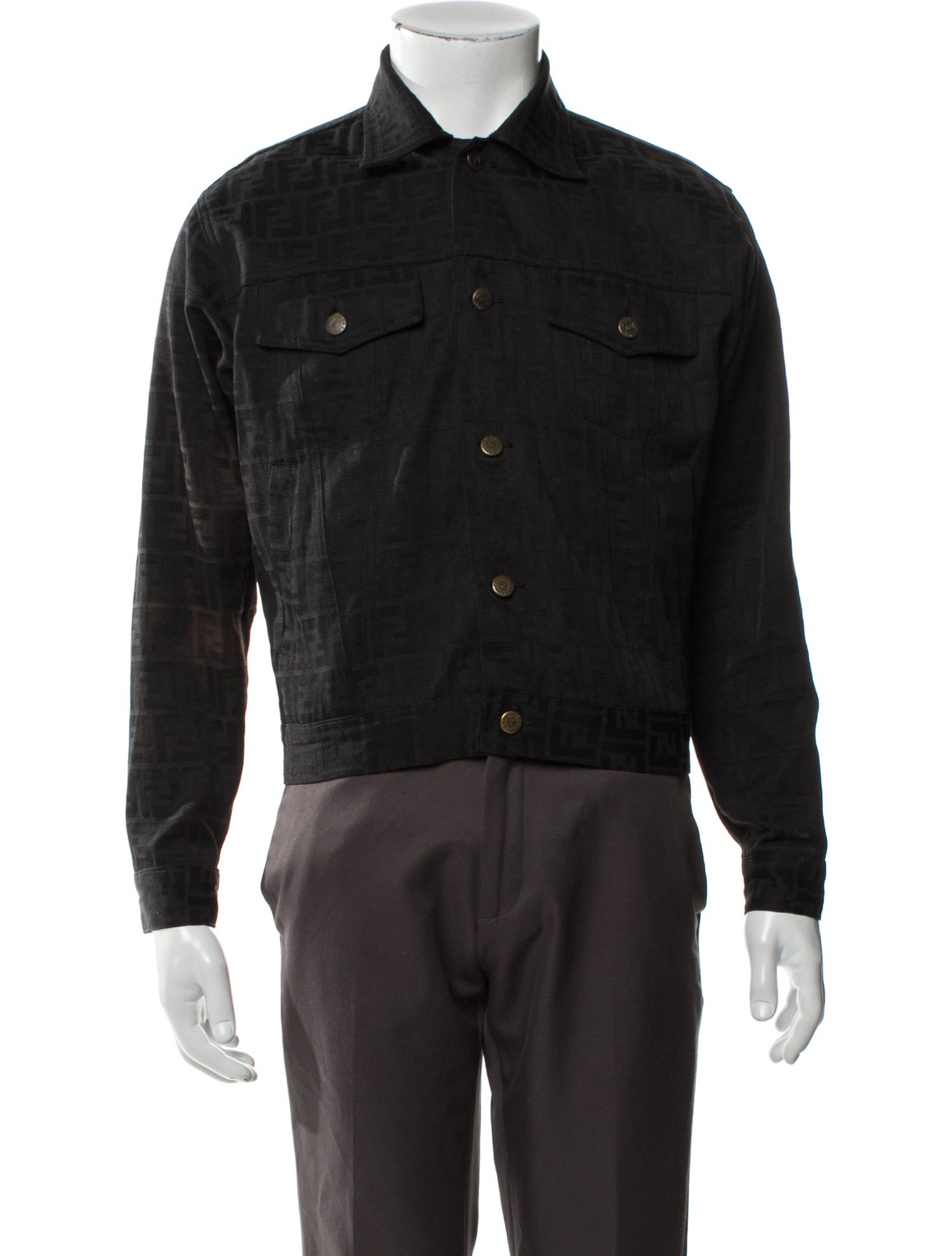 Fendi Vintage Zucca FF Logo Trucker Jacket