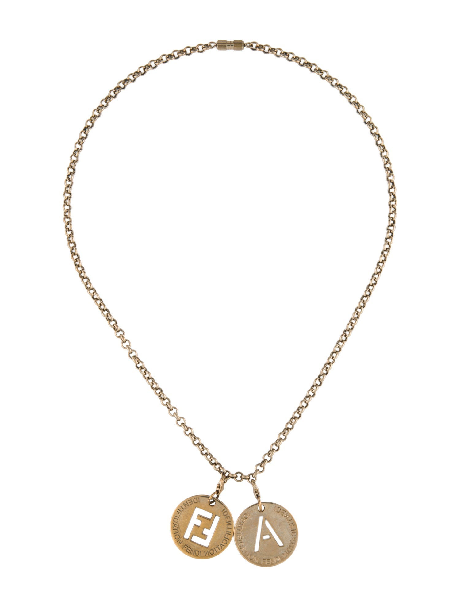 Fendi Fendi Collana Identification Pendant Necklace