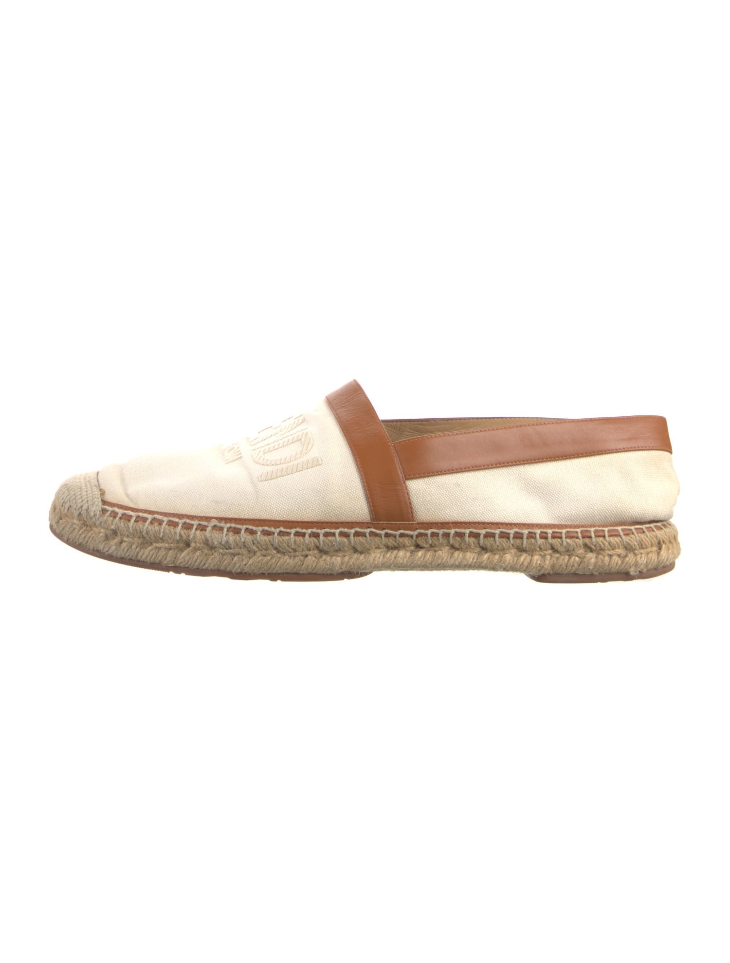 Fendi Leather Colorblock Pattern Espadrilles