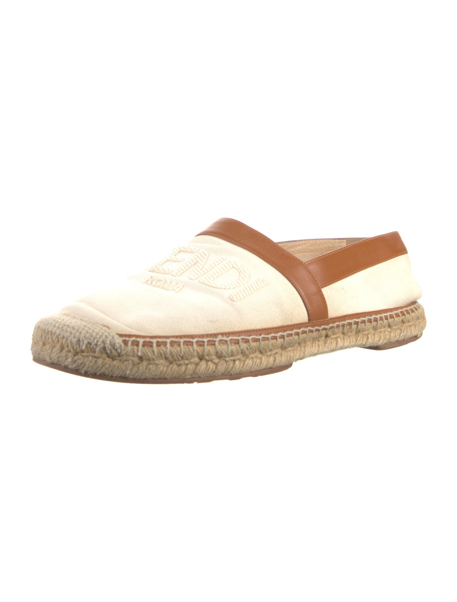 Fendi Leather Colorblock Pattern Espadrilles