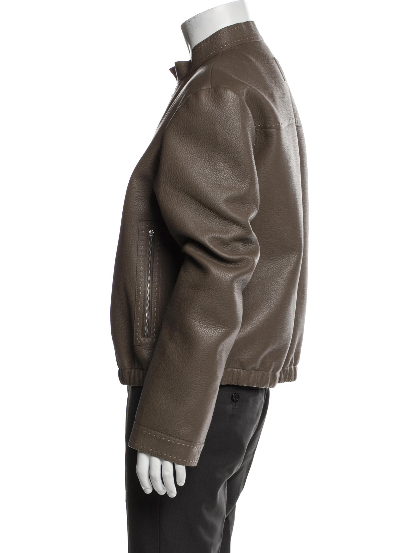 Fendi Pebbled Selleria Deer Moto Jacket