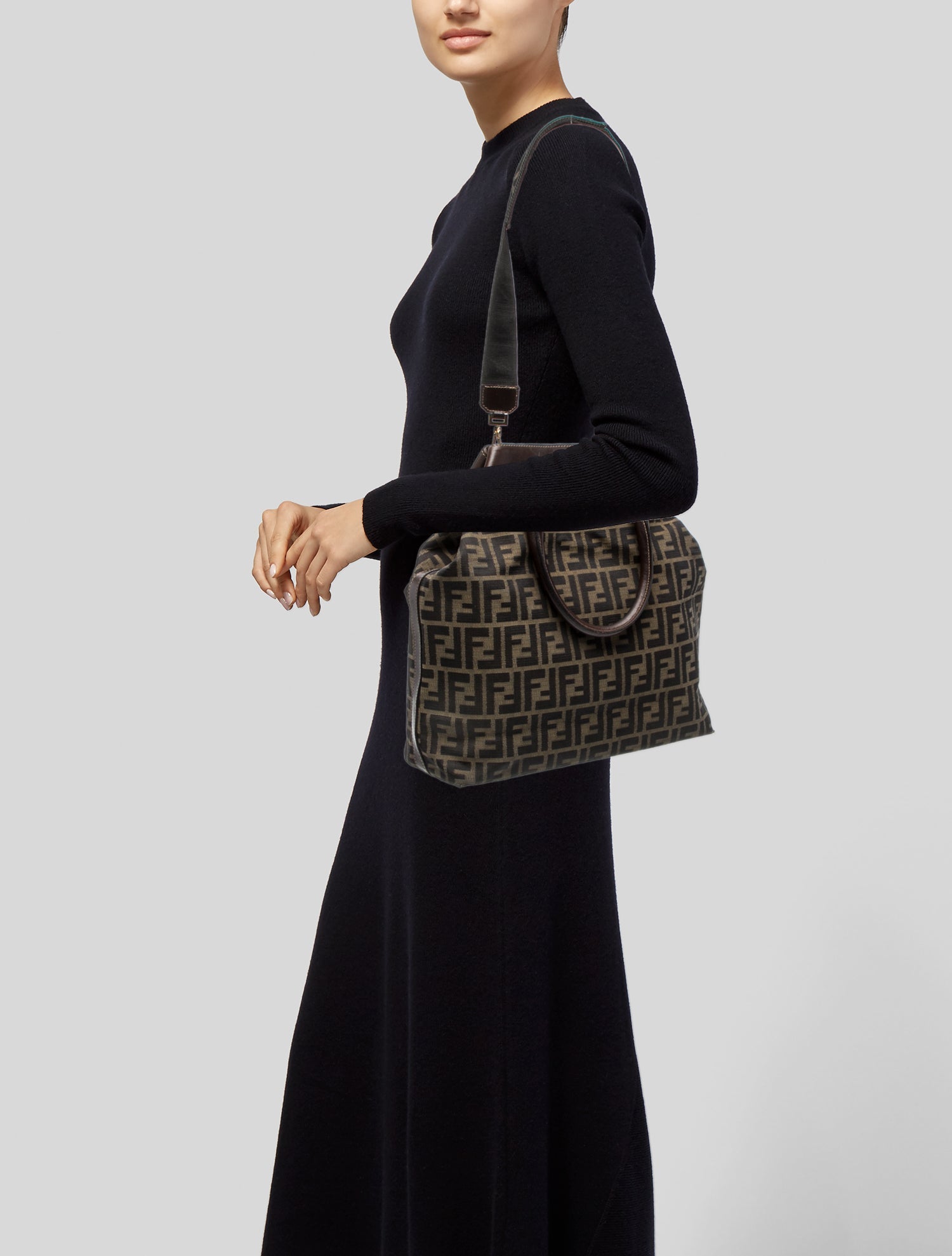 Fendi Zucca FF Zucca Top Handle Tote Bag Medium