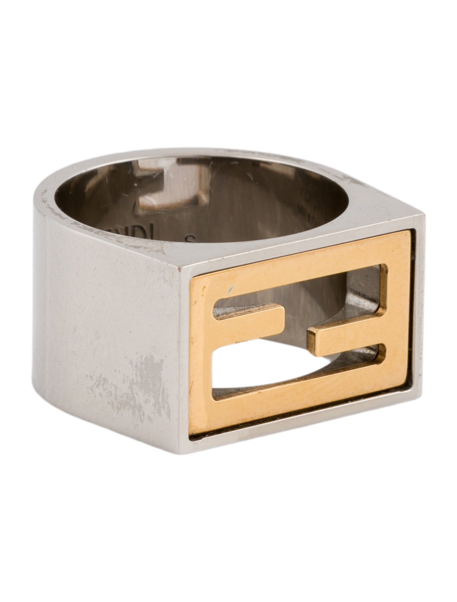 Fendi Two-Tone Forever Signet Ring