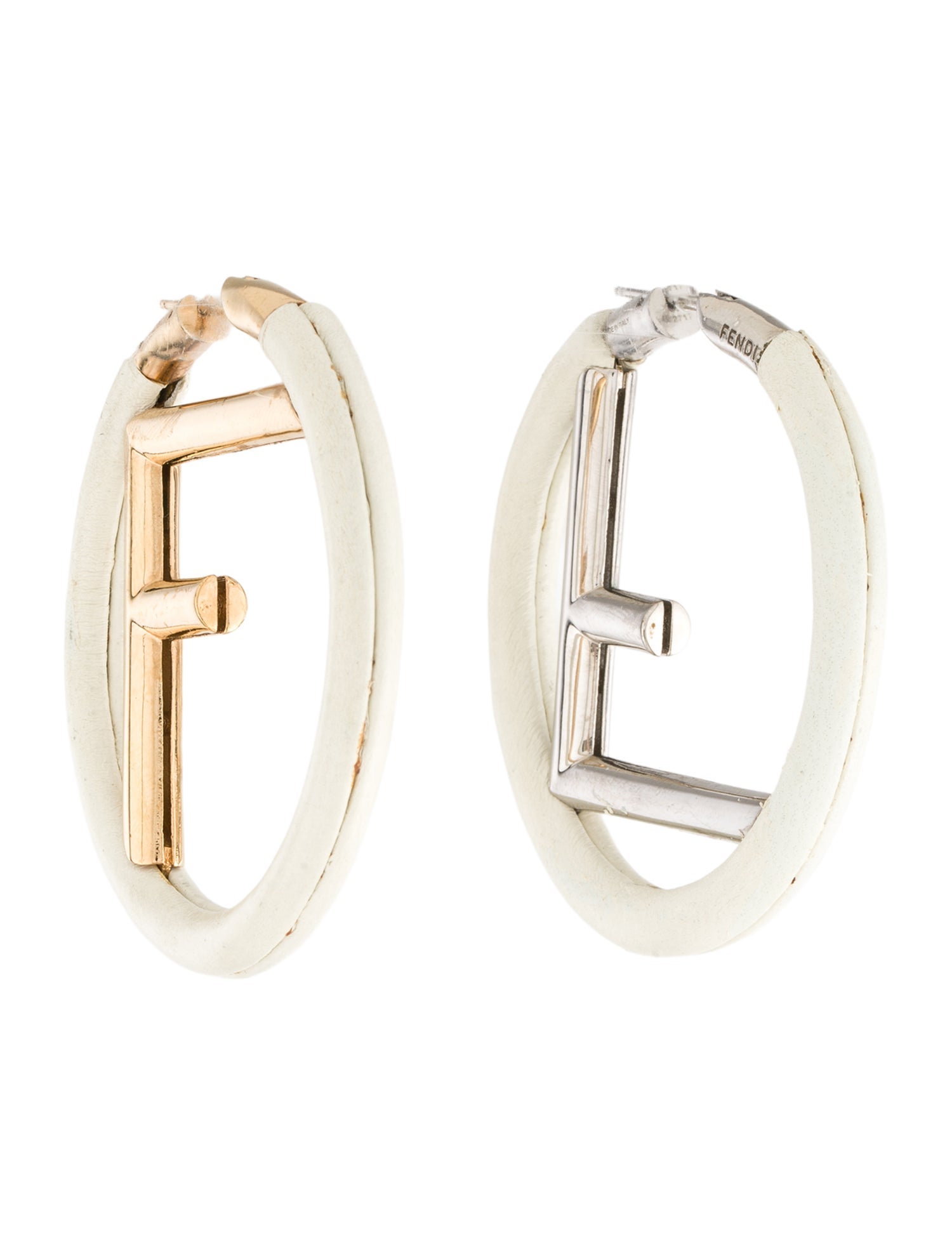 Fendi Leather F Is Fendi Hoop Earrings