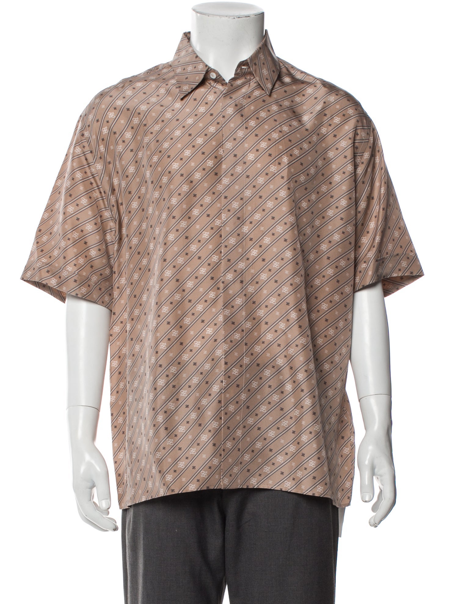 Fendi Karligraphy Accent Silk Shirt