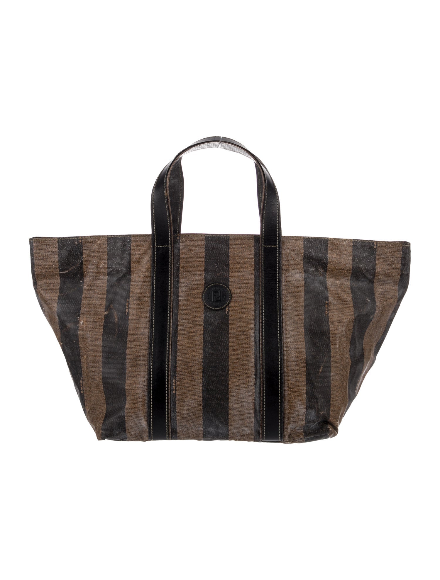 Fendi Pequin Canvas Tote Vintage