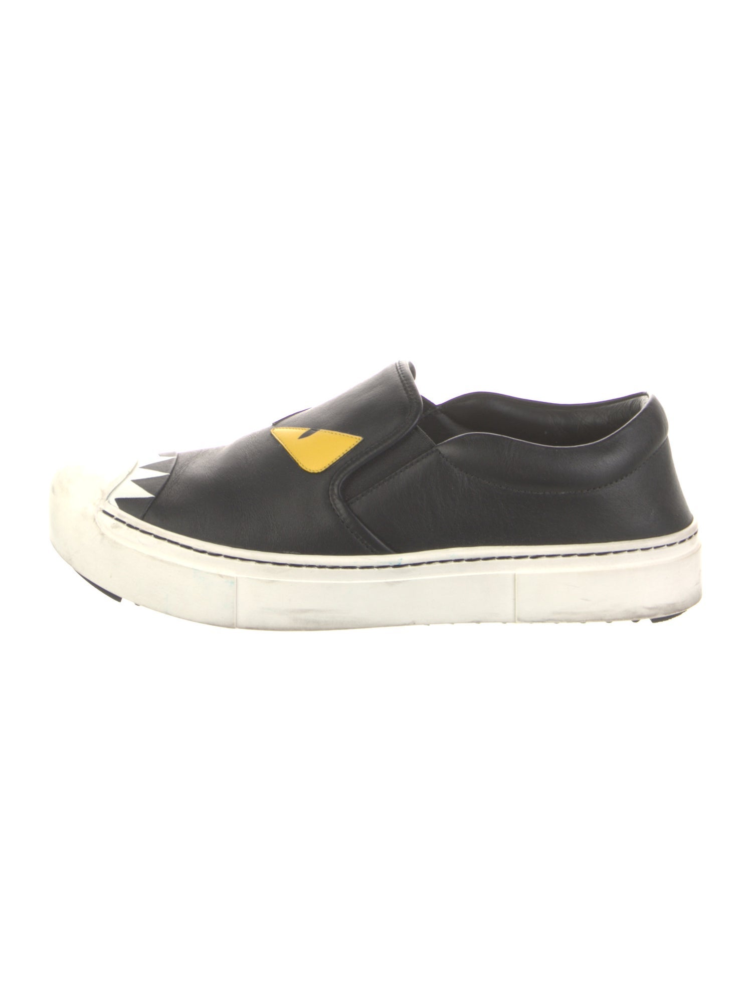 Fendi Monsters Motif Leather Sneakers