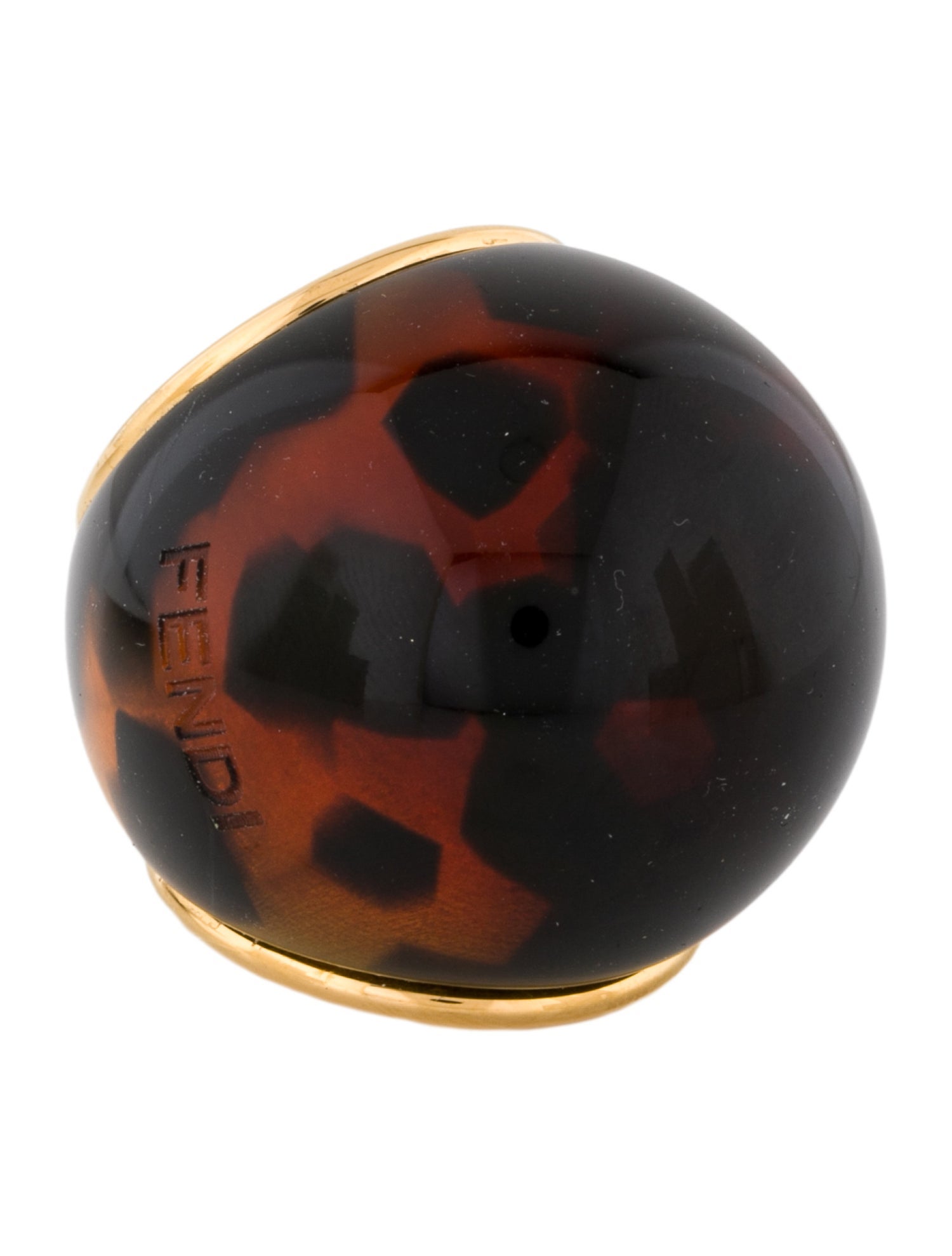 Fendi Resin Anello Sfera Grande Cocktail Ring