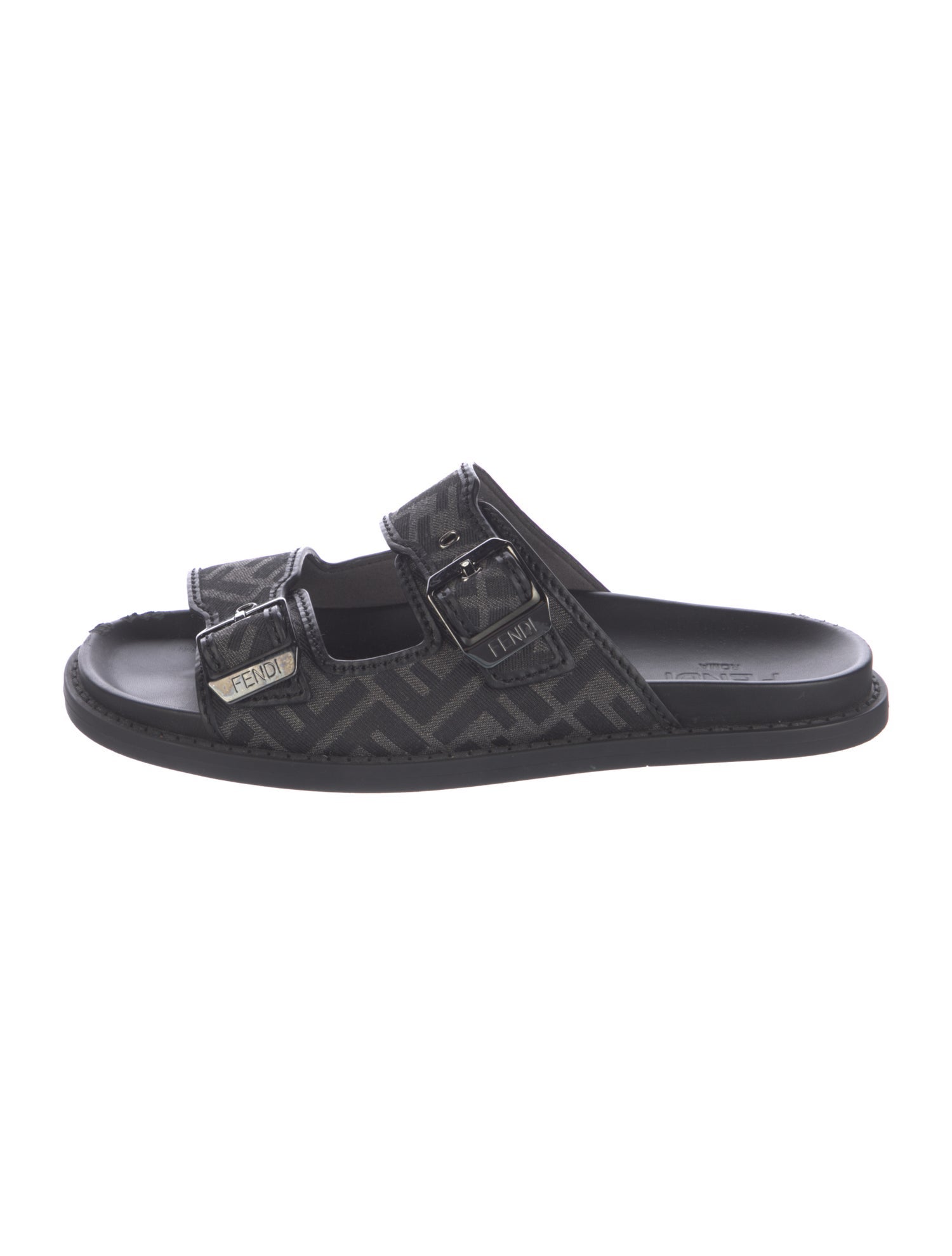 Fendi Zucca FF Logo Canvas Slides