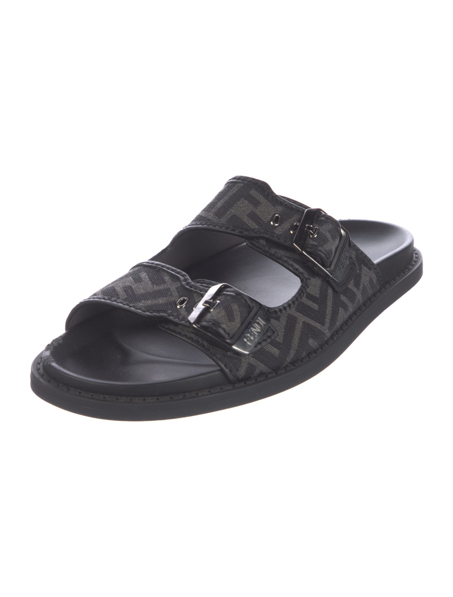 Fendi Zucca FF Logo Canvas Slides