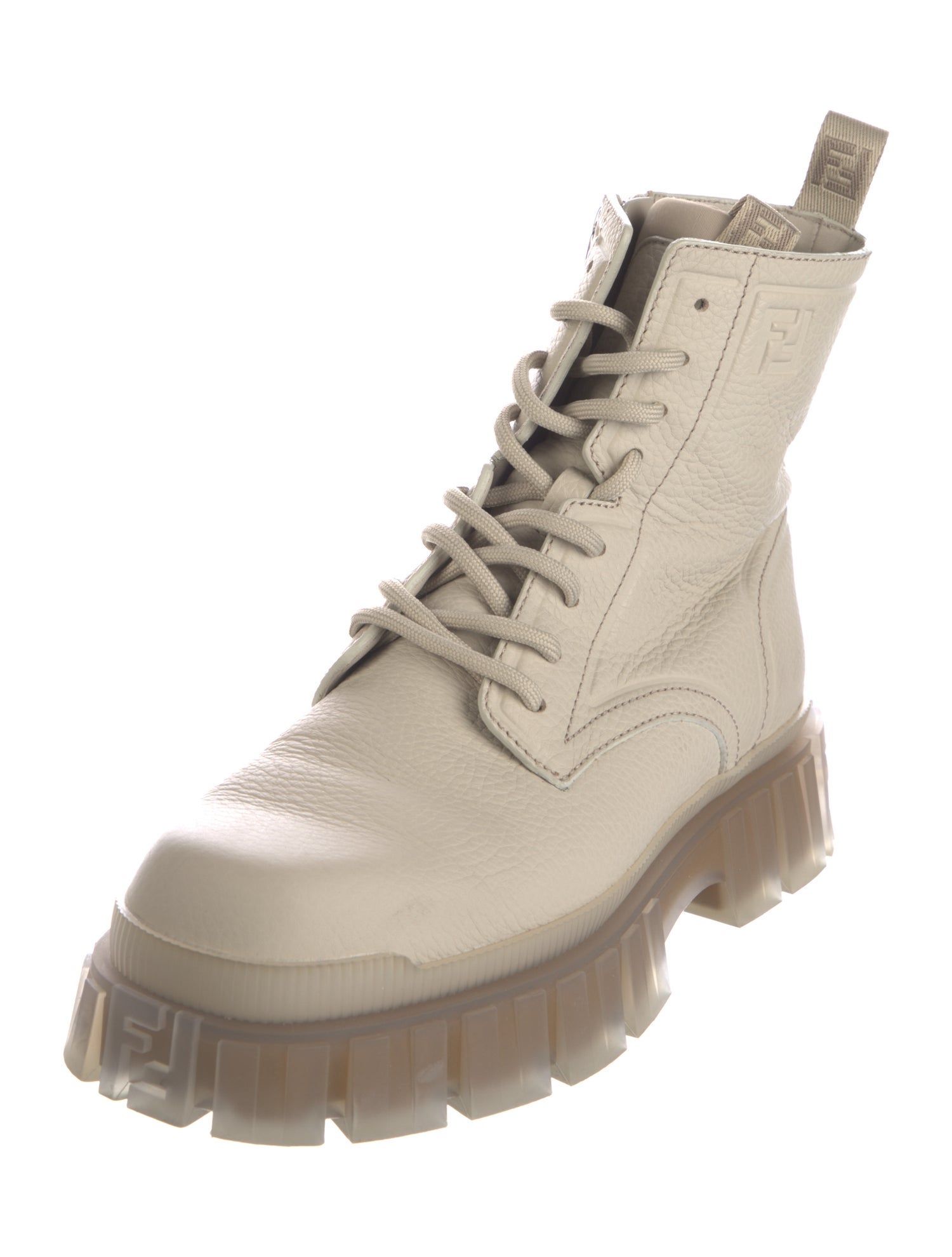 Fendi Leather Lace-Up Boots