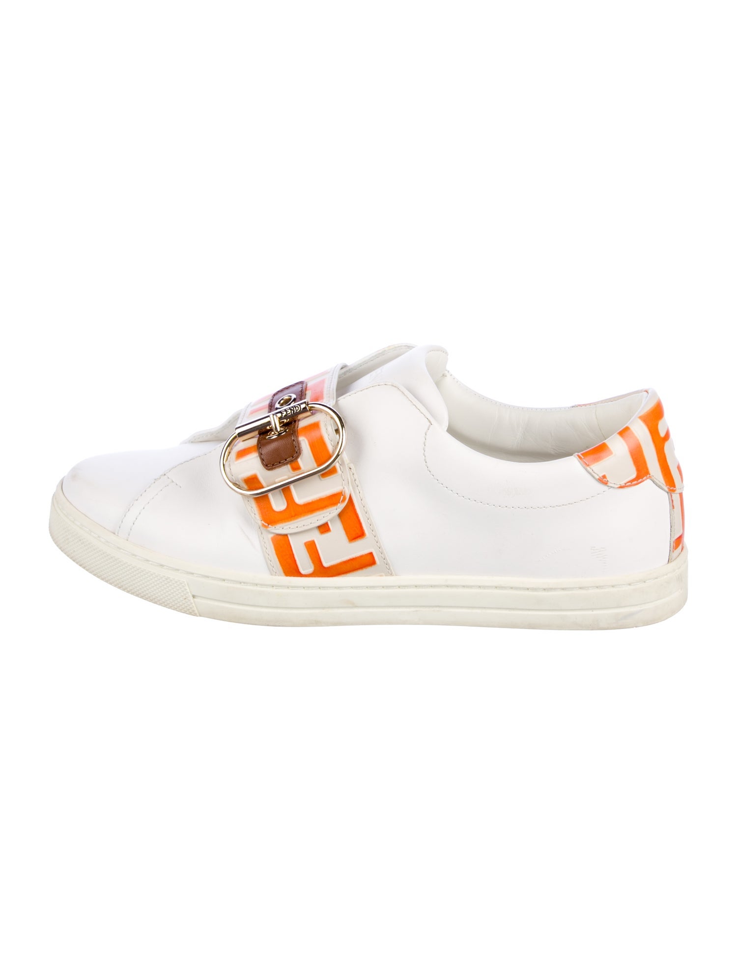 Fendi Zucca FF Logo Leather Sneakers