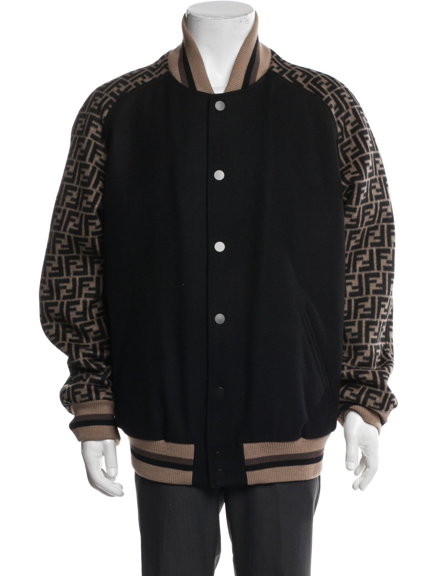 Fendi Wool Printed Varsity Jacket