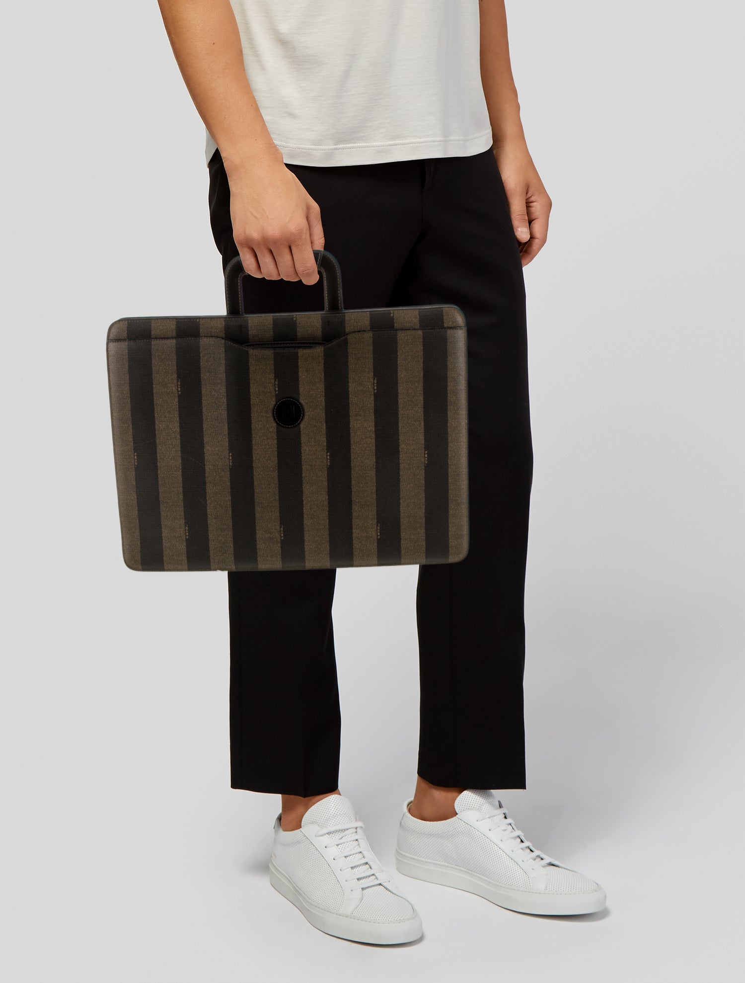 Fendi Pequin Briefcase Vintage