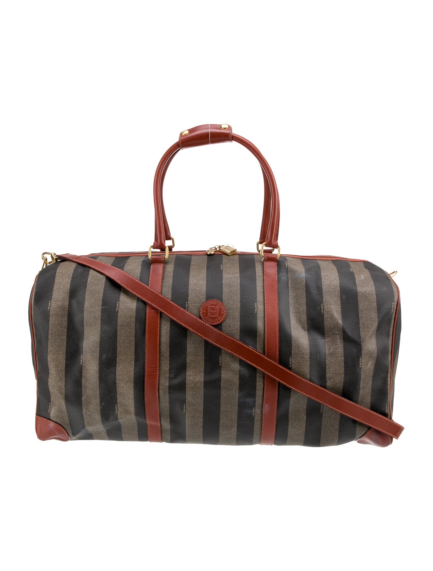 Fendi Pequin Weekender Bag Vintage