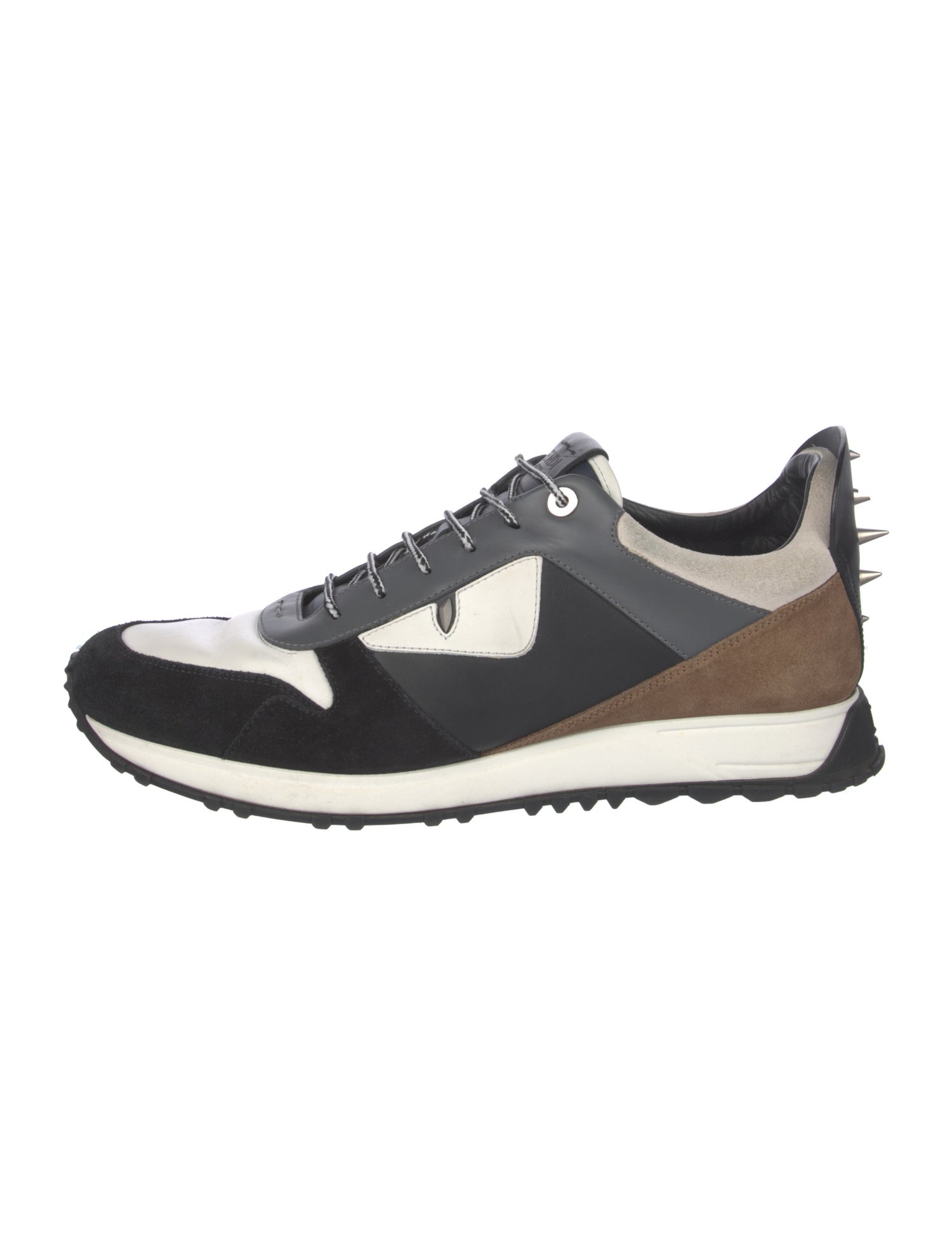 Fendi Leather Colorblock Pattern Athletic Sneakers