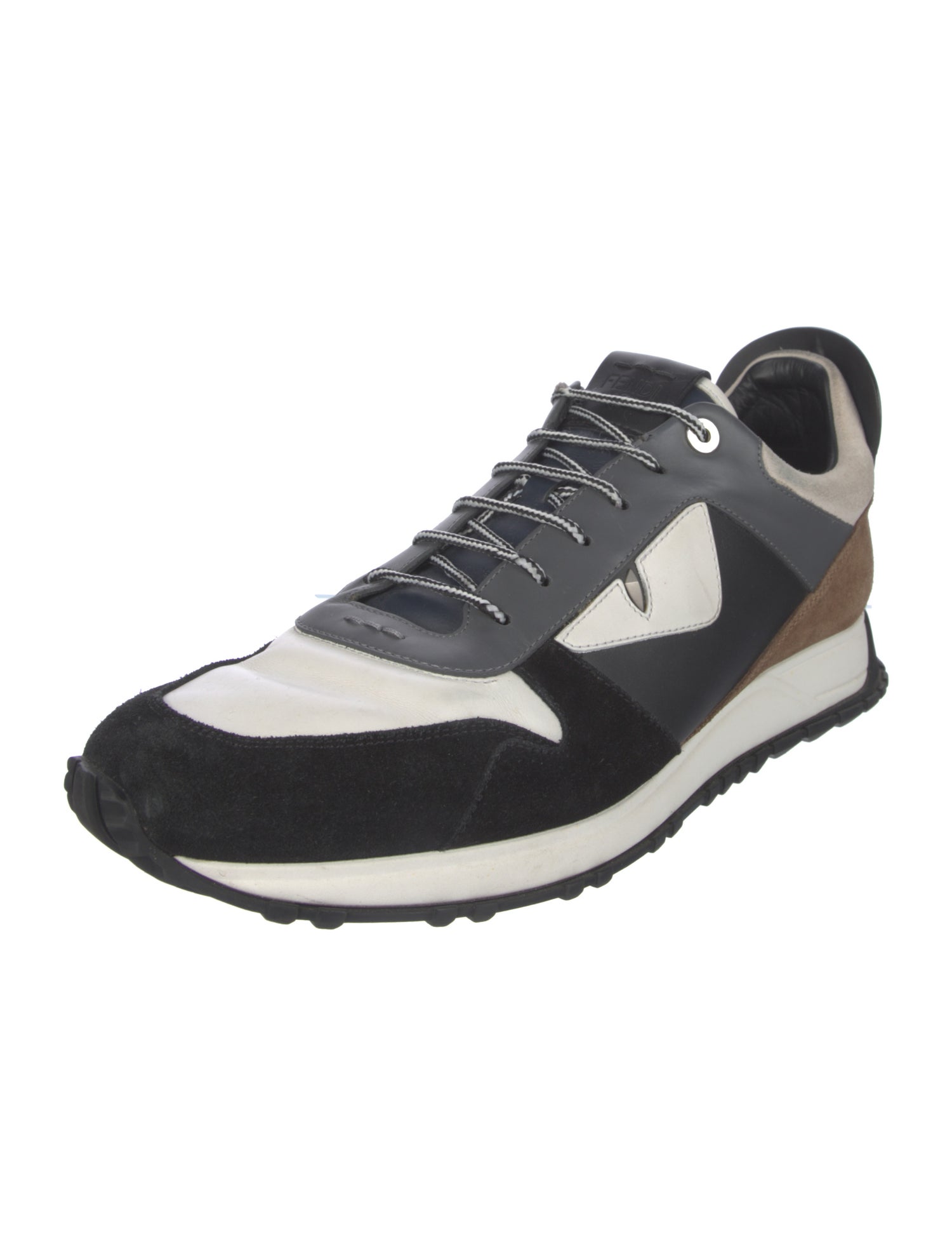 Fendi Leather Colorblock Pattern Athletic Sneakers