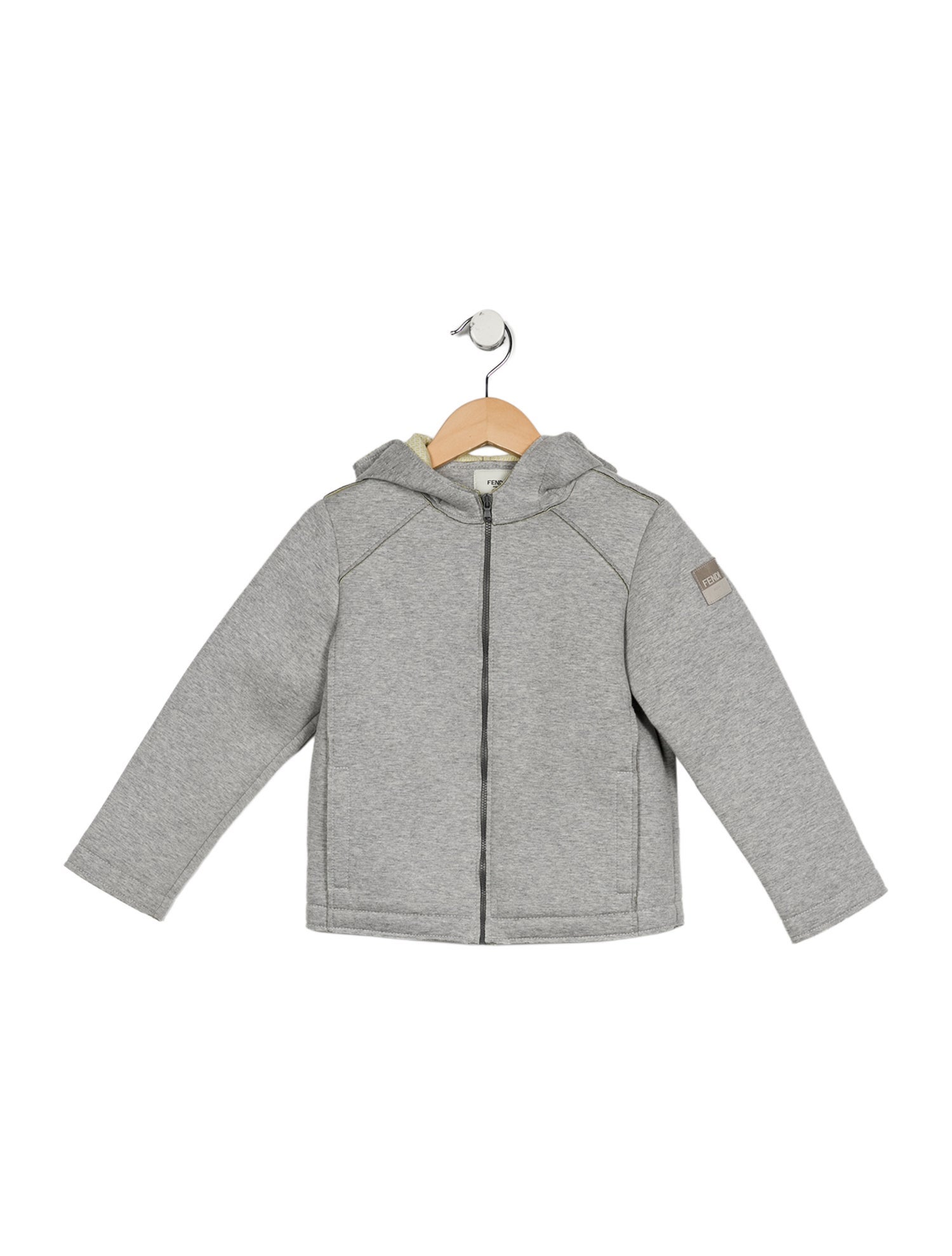 Fendi Kid Boys' Solid Long Sleeve Hooded Jacket